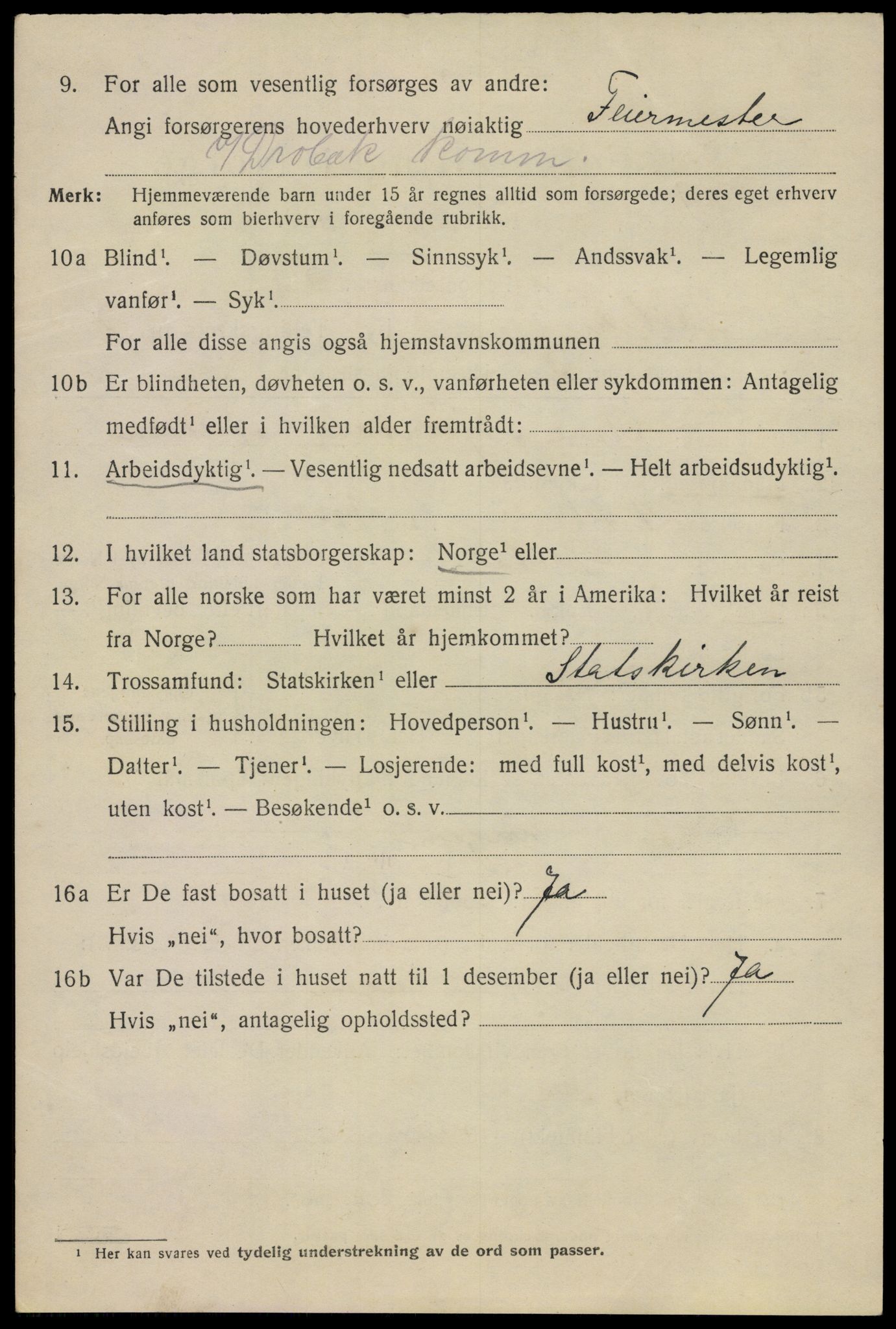 SAO, 1920 census for Drøbak, 1920, p. 3412