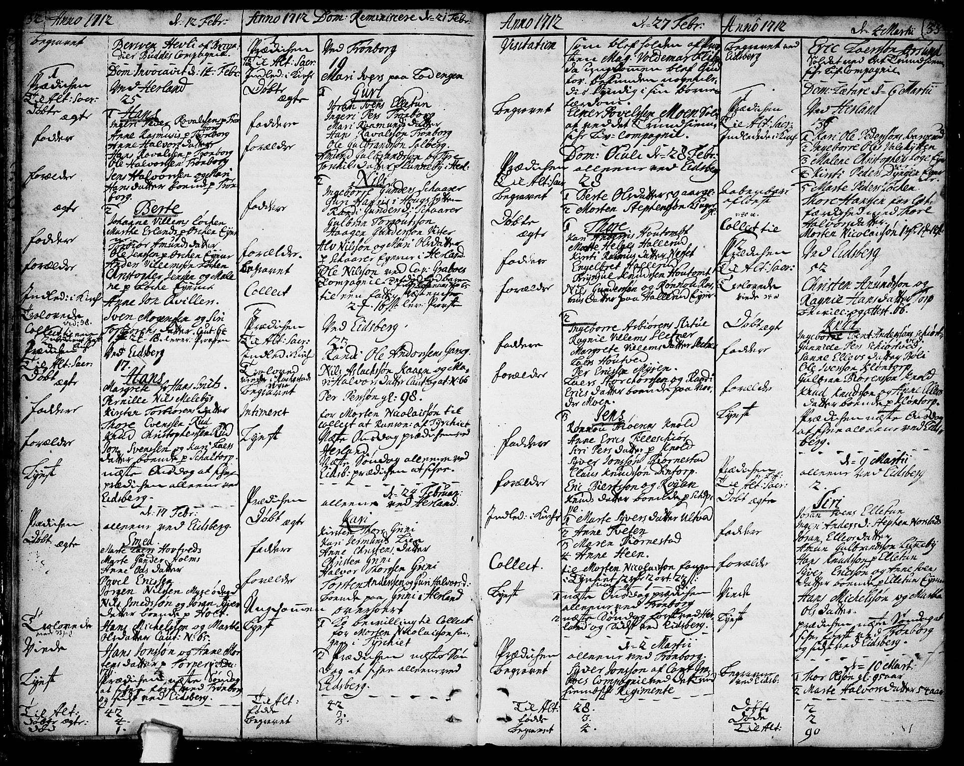 Eidsberg prestekontor Kirkebøker, AV/SAO-A-10905/F/Fa/L0001: Parish register (official) no. I 1, 1710-1730, p. 32-33