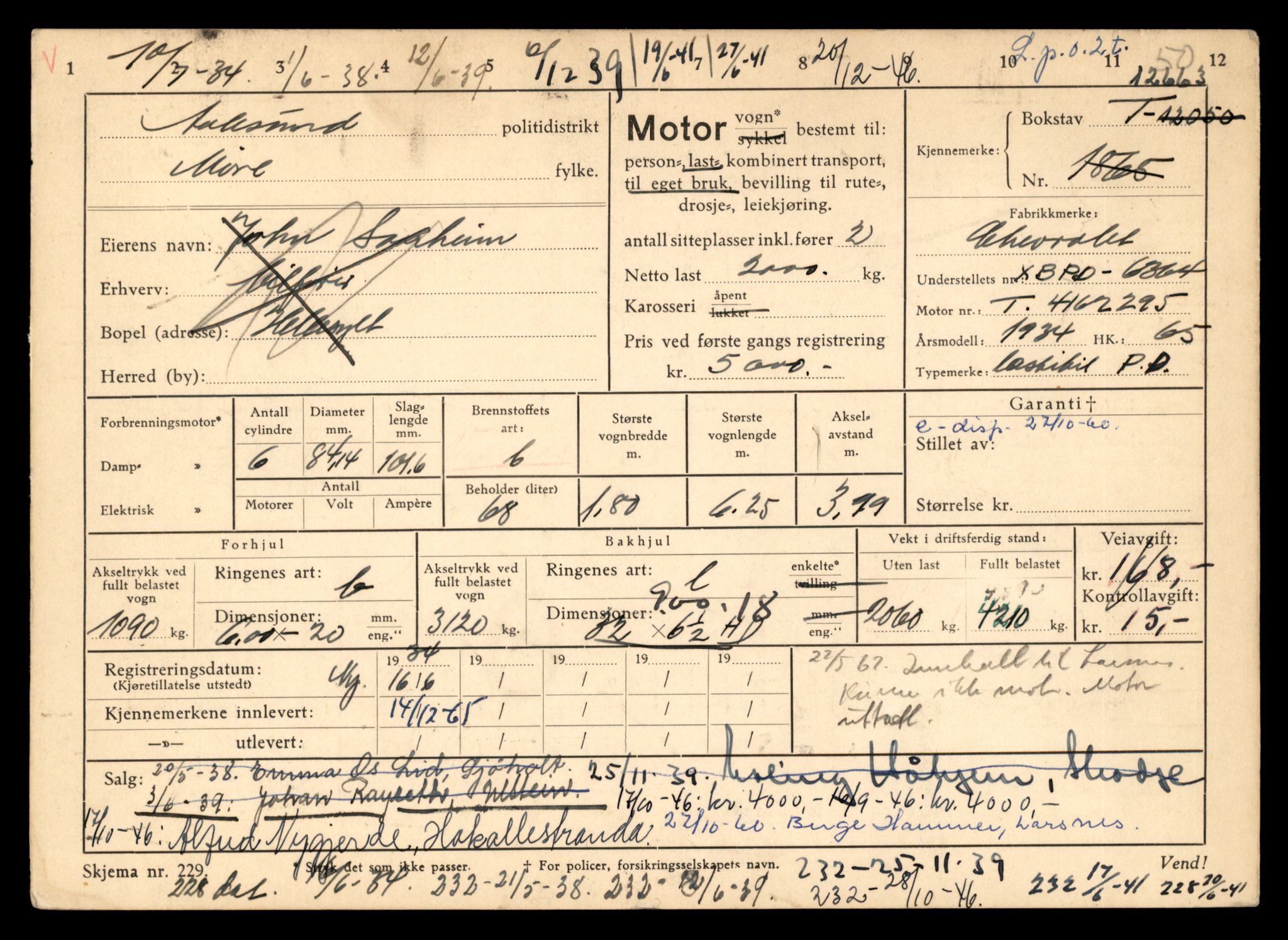 Møre og Romsdal vegkontor - Ålesund trafikkstasjon, AV/SAT-A-4099/F/Fe/L0035: Registreringskort for kjøretøy T 12653 - T 12829, 1927-1998, p. 168