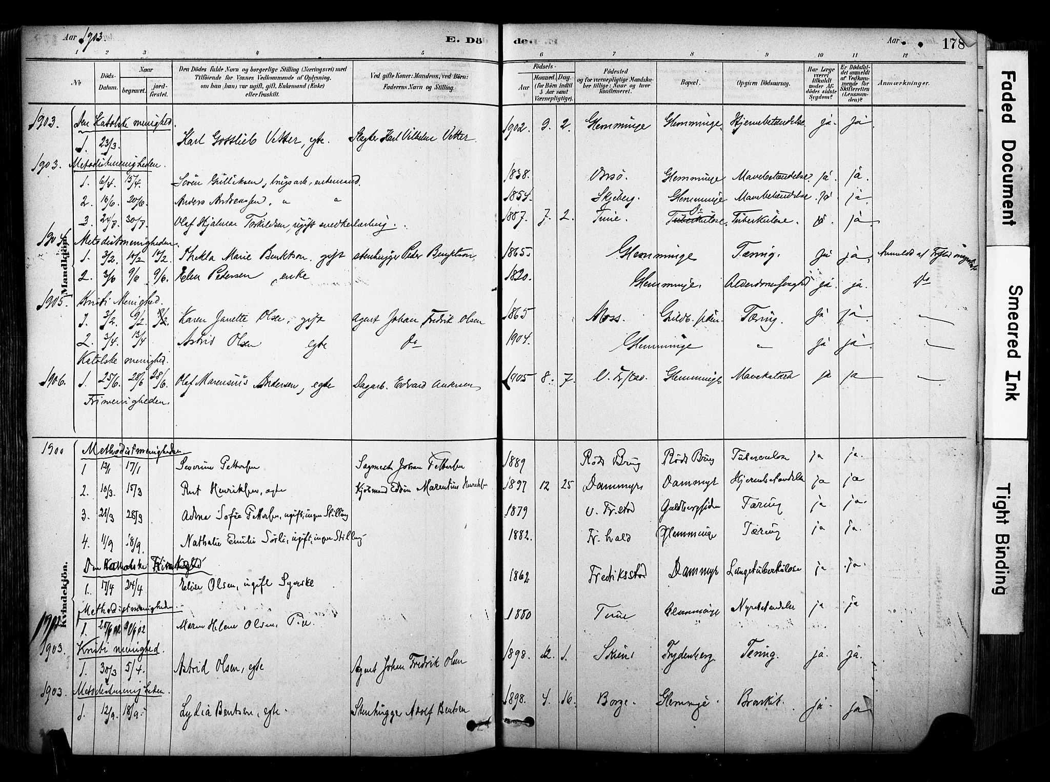 Glemmen prestekontor Kirkebøker, SAO/A-10908/F/Fa/L0012: Parish register (official) no. 12, 1878-1973, p. 178