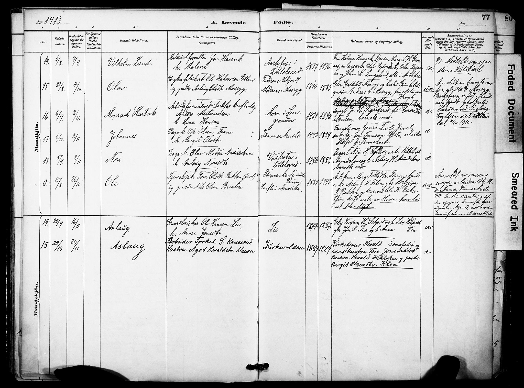 Gransherad kirkebøker, AV/SAKO-A-267/F/Fa/L0005: Parish register (official) no. I 5, 1887-1916, p. 77