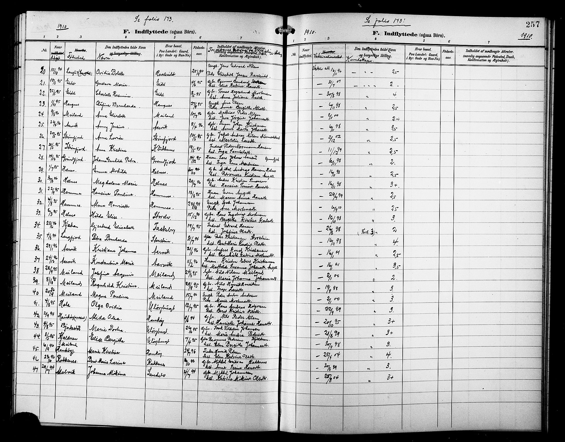 Skjervøy sokneprestkontor, AV/SATØ-S-1300/H/Ha/Hab/L0008klokker: Parish register (copy) no. 8, 1900-1910, p. 257