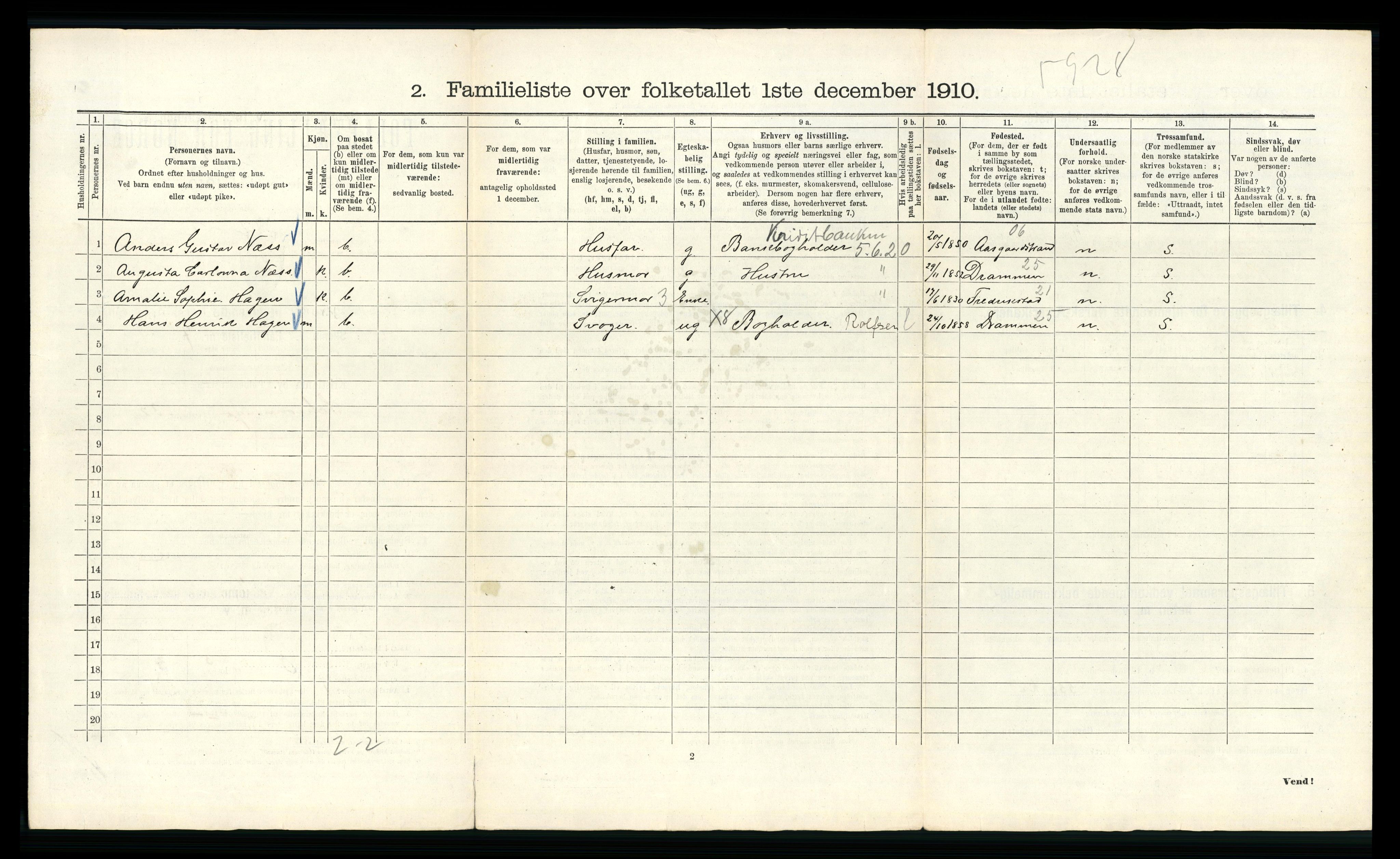 RA, 1910 census for Kristiania, 1910, p. 89526