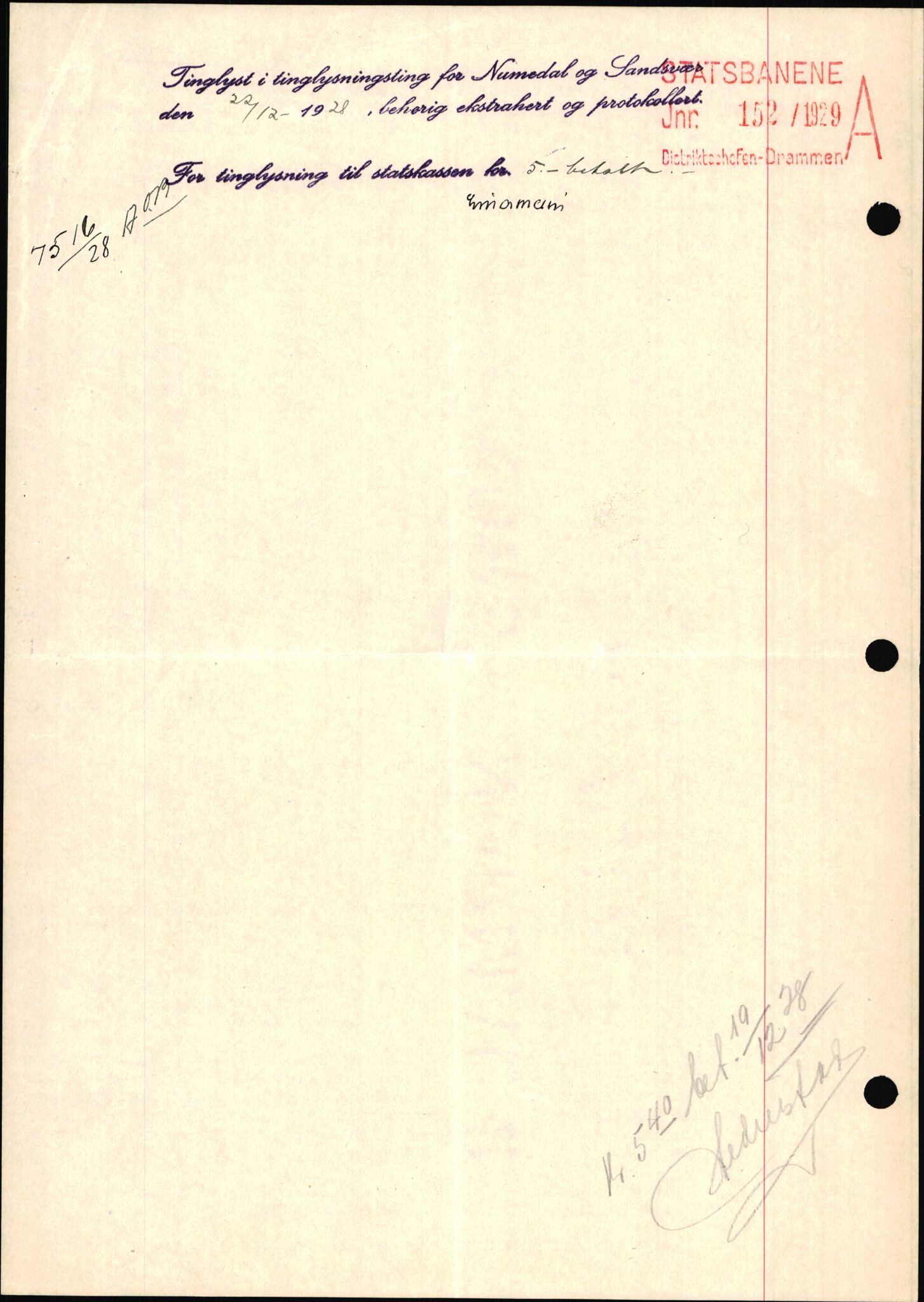 Norges Statsbaner Drammen distrikt (NSB), AV/SAKO-A-30/F/Fe/Fee/L0003: Kabelkryss Drammenbanen, Bratsbergbanen, Numedalsbanen og Sørlandsbanen, 1903-1989, p. 1247