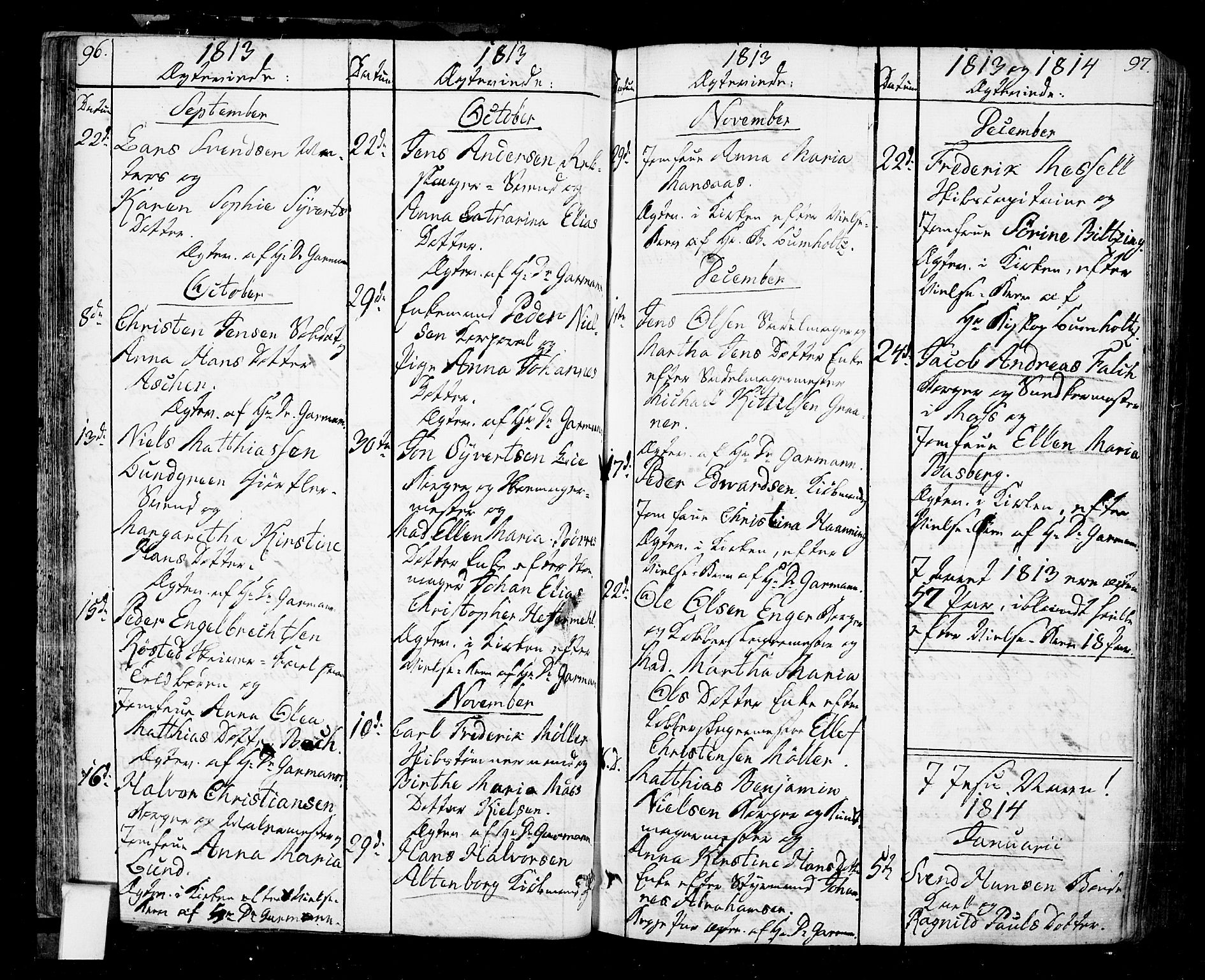 Oslo domkirke Kirkebøker, SAO/A-10752/F/Fa/L0006: Parish register (official) no. 6, 1807-1817, p. 96-97