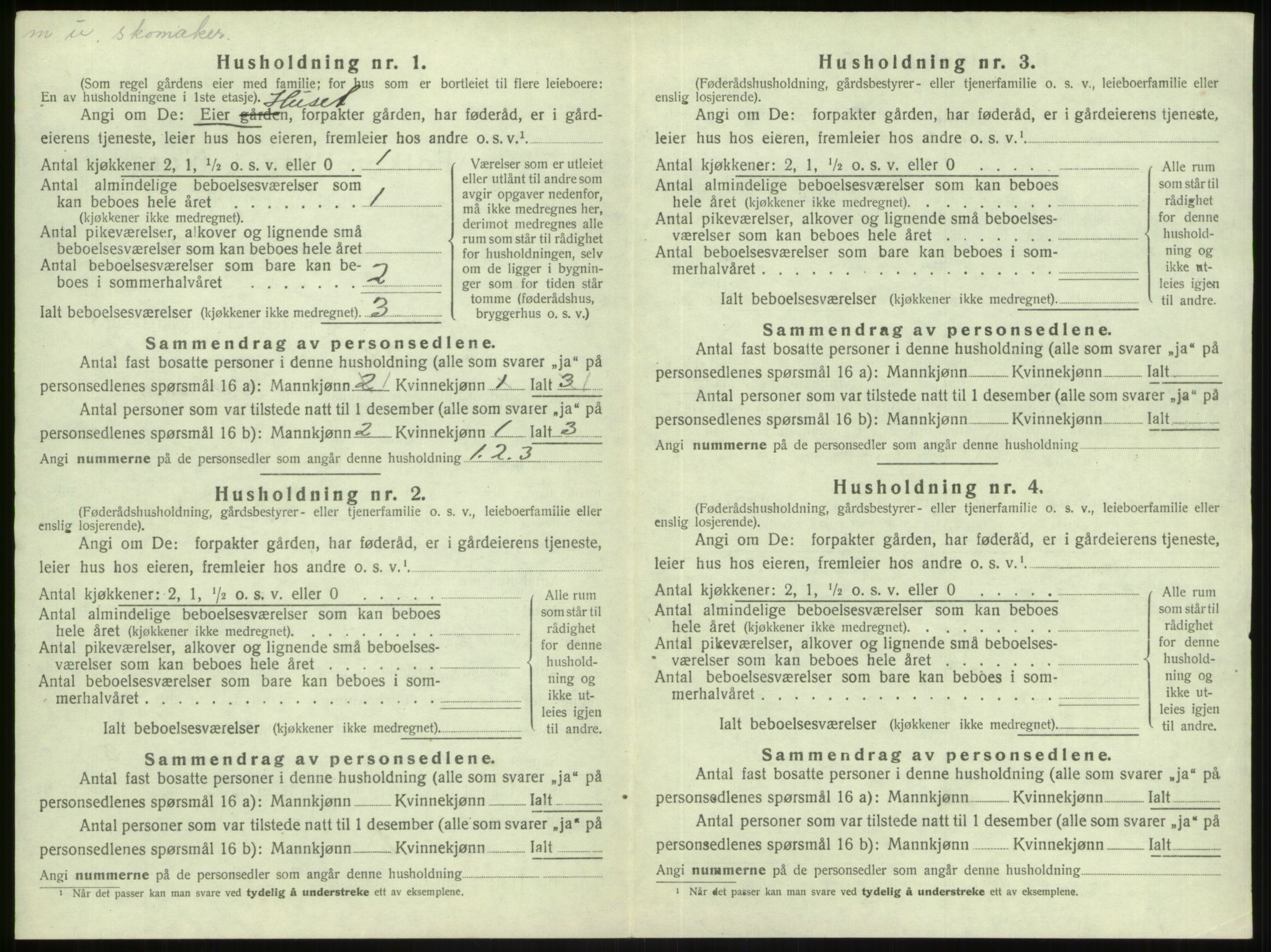 SAB, 1920 census for Gulen, 1920, p. 400