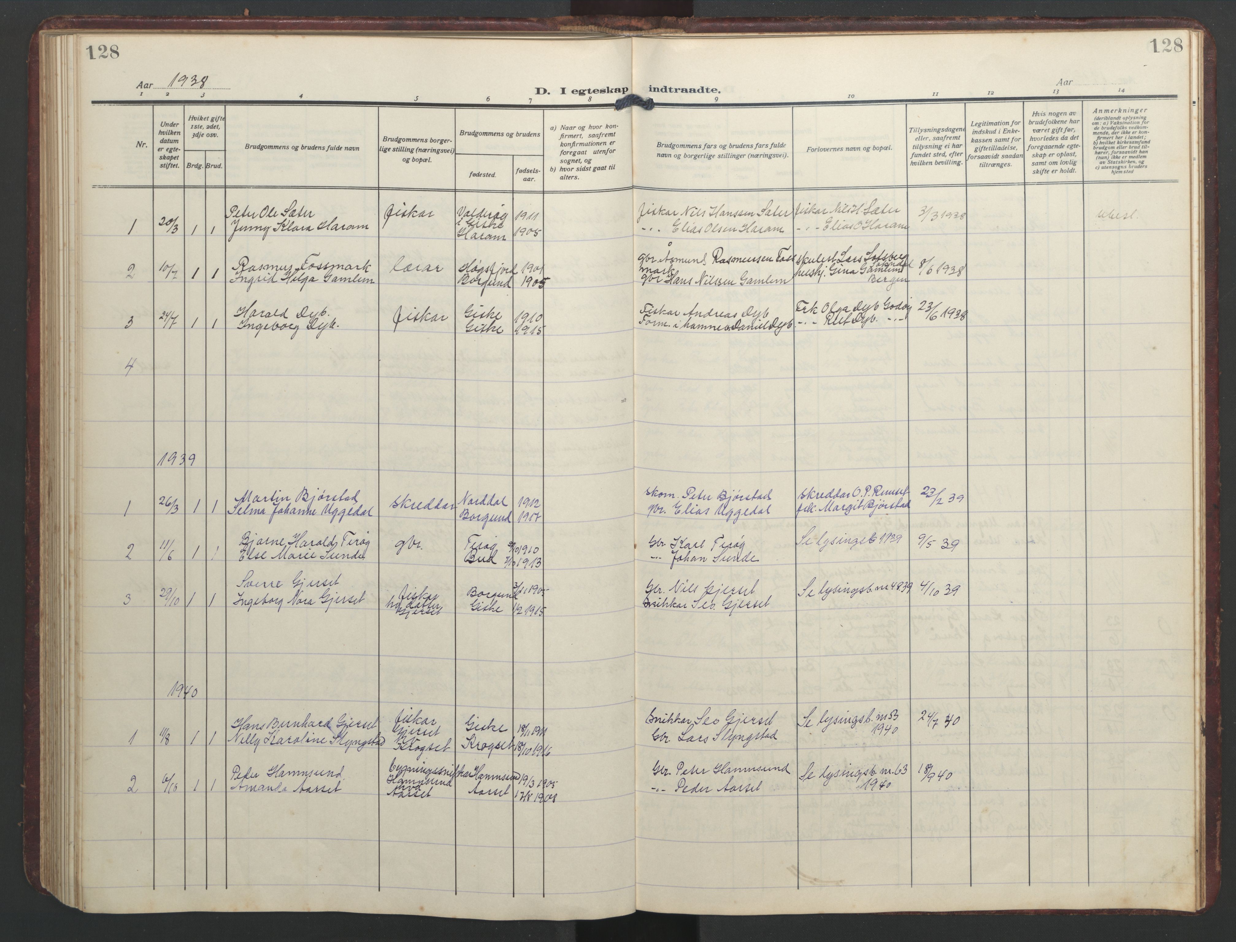 Ministerialprotokoller, klokkerbøker og fødselsregistre - Møre og Romsdal, SAT/A-1454/526/L0384: Parish register (copy) no. 526C01, 1917-1952, p. 128