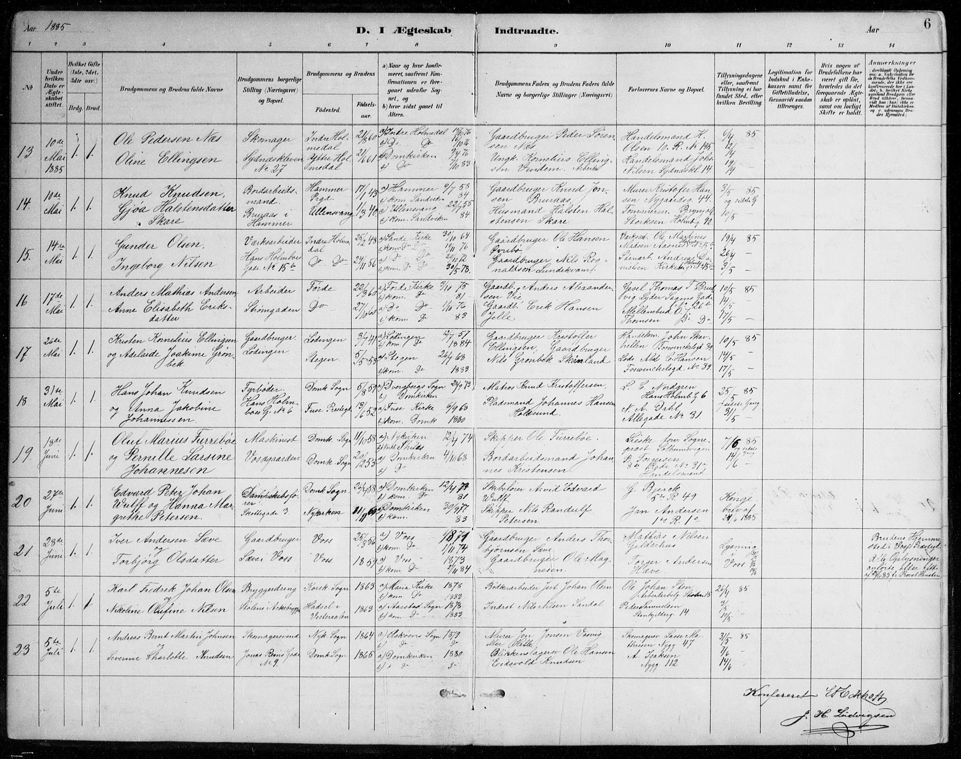 Johanneskirken sokneprestembete, AV/SAB-A-76001/H/Haa/L0012: Parish register (official) no. D 1, 1885-1912, p. 6