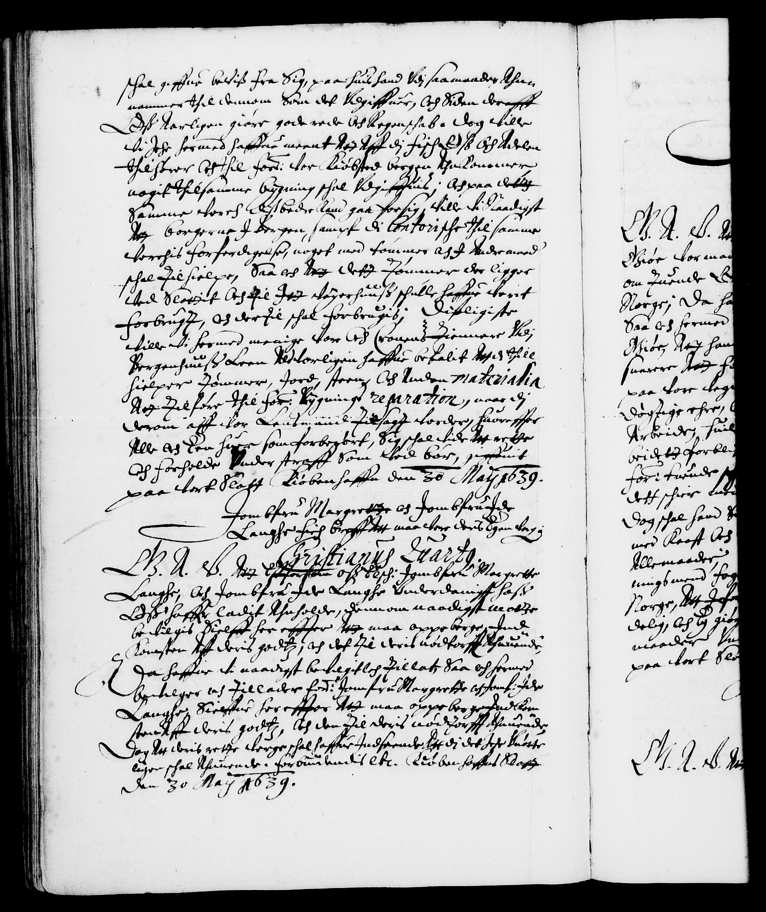 Danske Kanselli 1572-1799, AV/RA-EA-3023/F/Fc/Fca/Fcaa/L0006: Norske registre (mikrofilm), 1637-1642, p. 137b