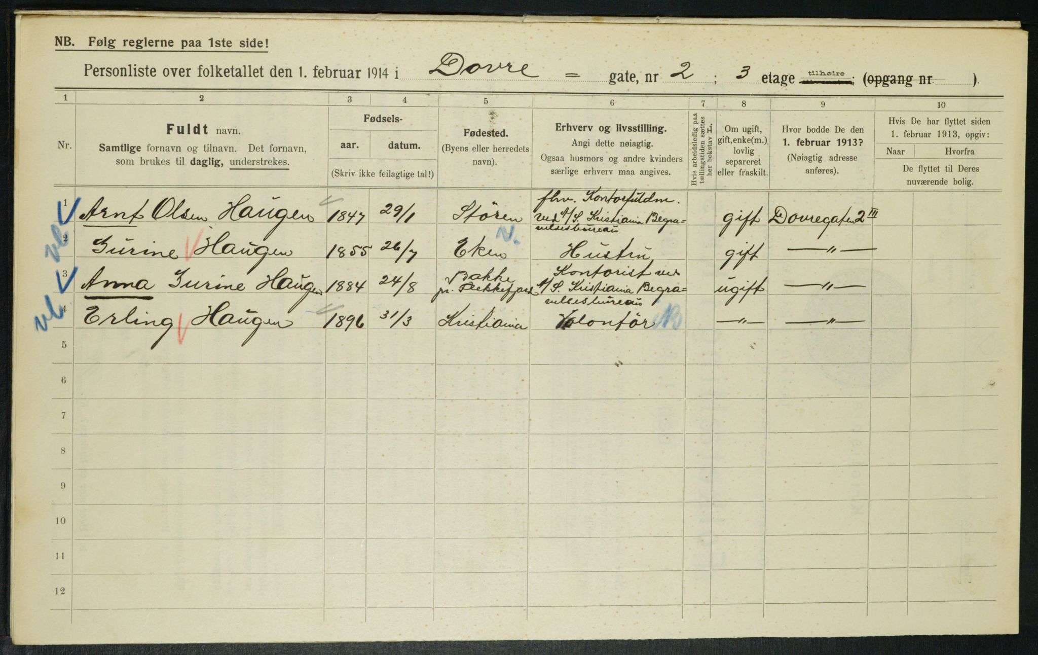 OBA, Municipal Census 1914 for Kristiania, 1914, p. 16201