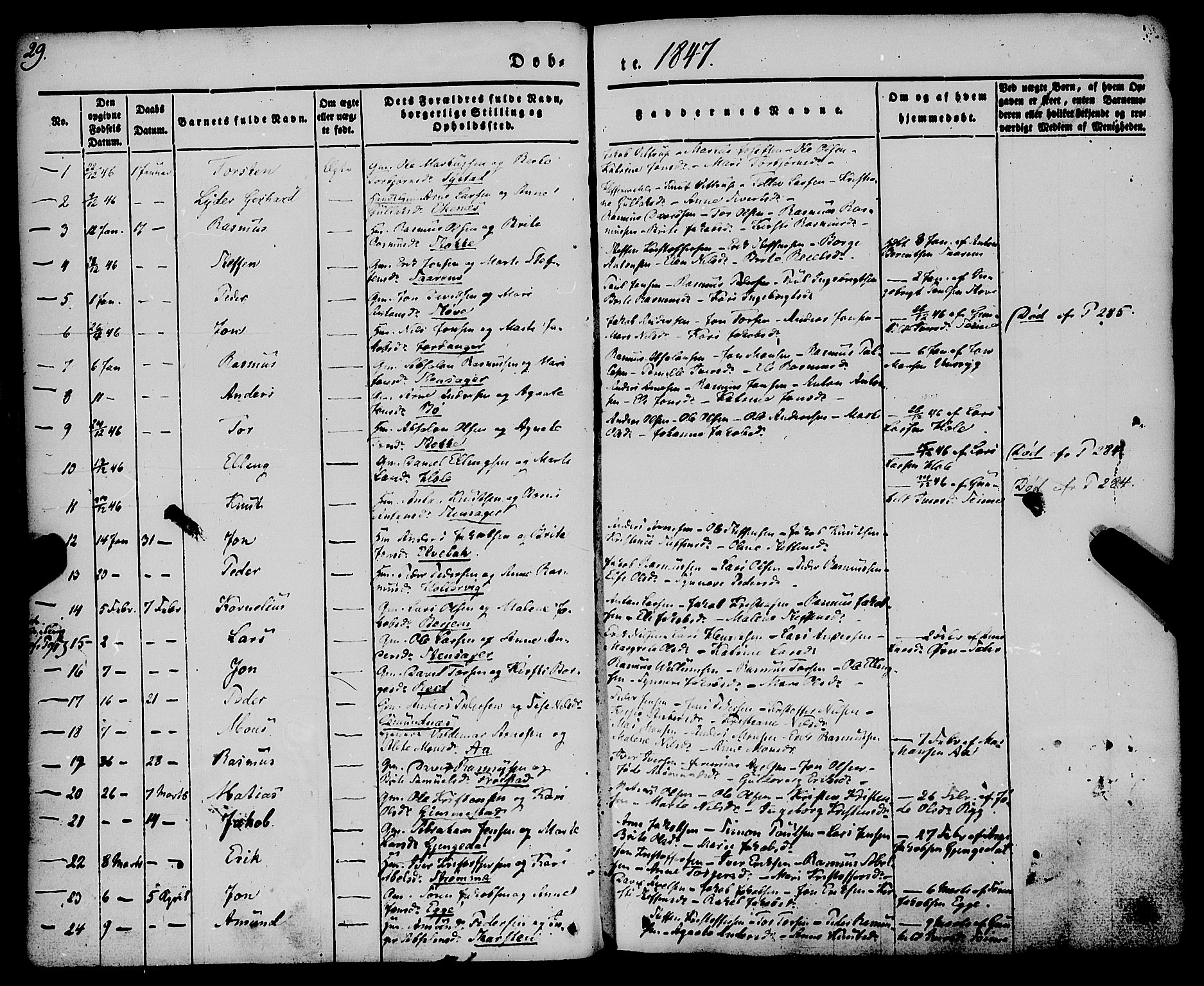 Gloppen sokneprestembete, AV/SAB-A-80101/H/Haa/Haaa/L0008: Parish register (official) no. A 8, 1837-1855, p. 29