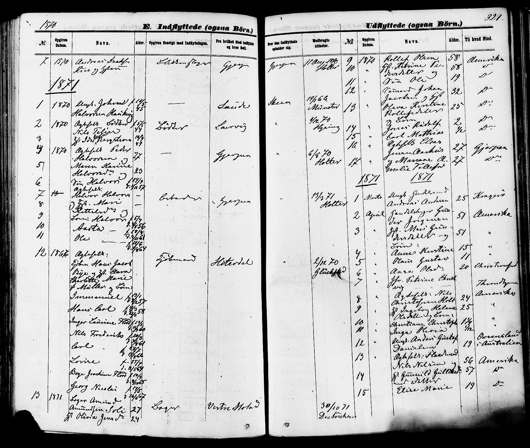 Skien kirkebøker, SAKO/A-302/F/Fa/L0008: Parish register (official) no. 8, 1866-1877, p. 321