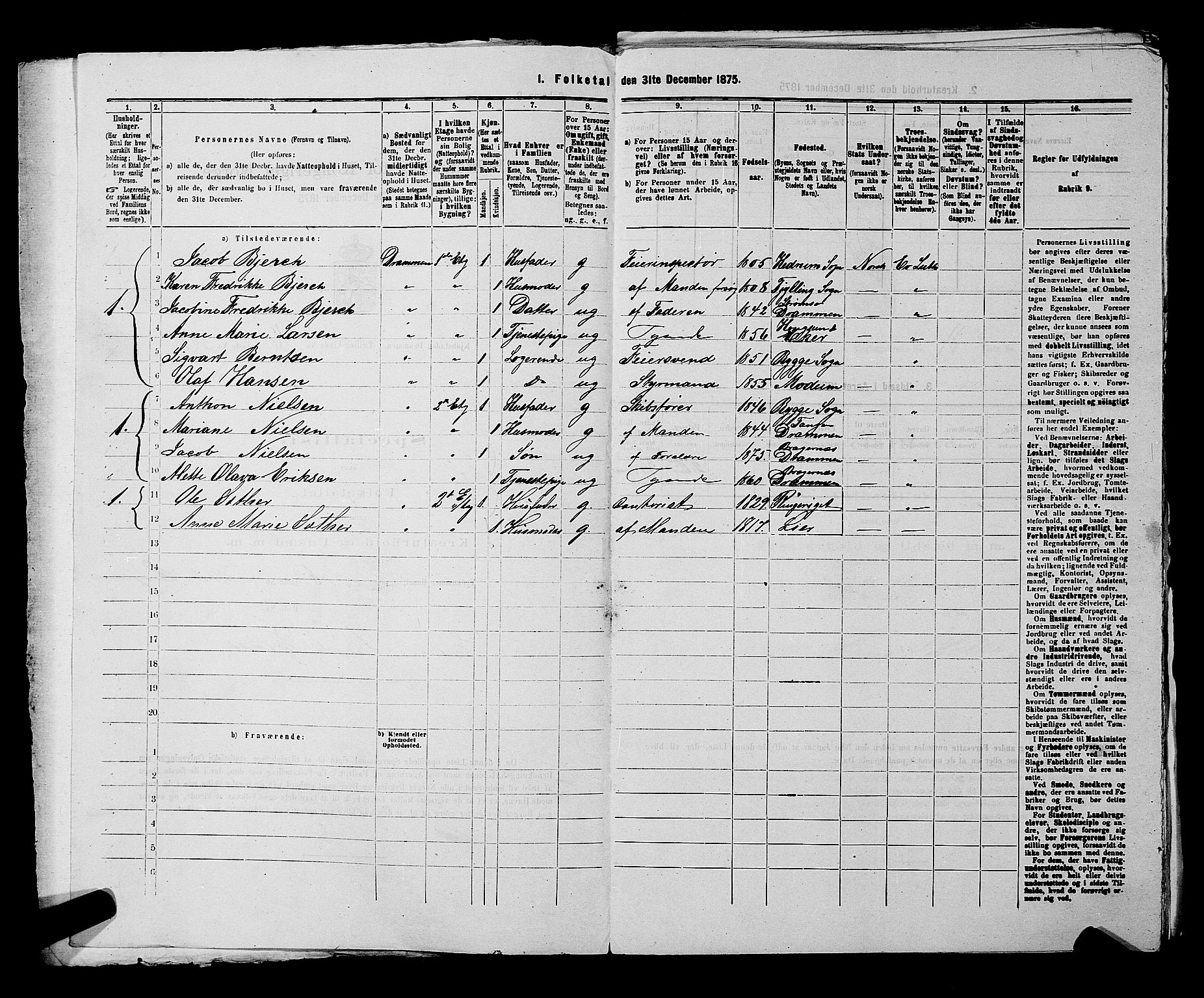 SAKO, 1875 census for 0602 Drammen, 1875, p. 1764