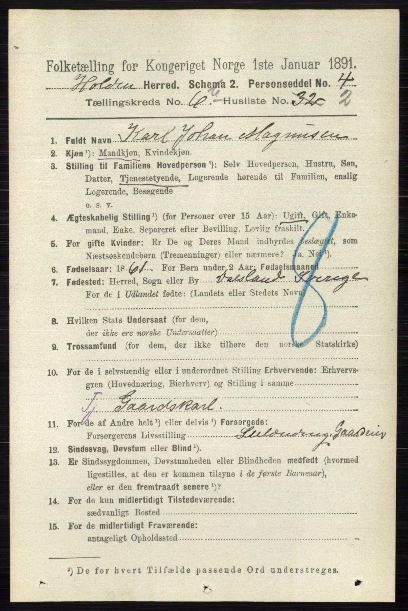 RA, 1891 census for 0819 Holla, 1891, p. 3179