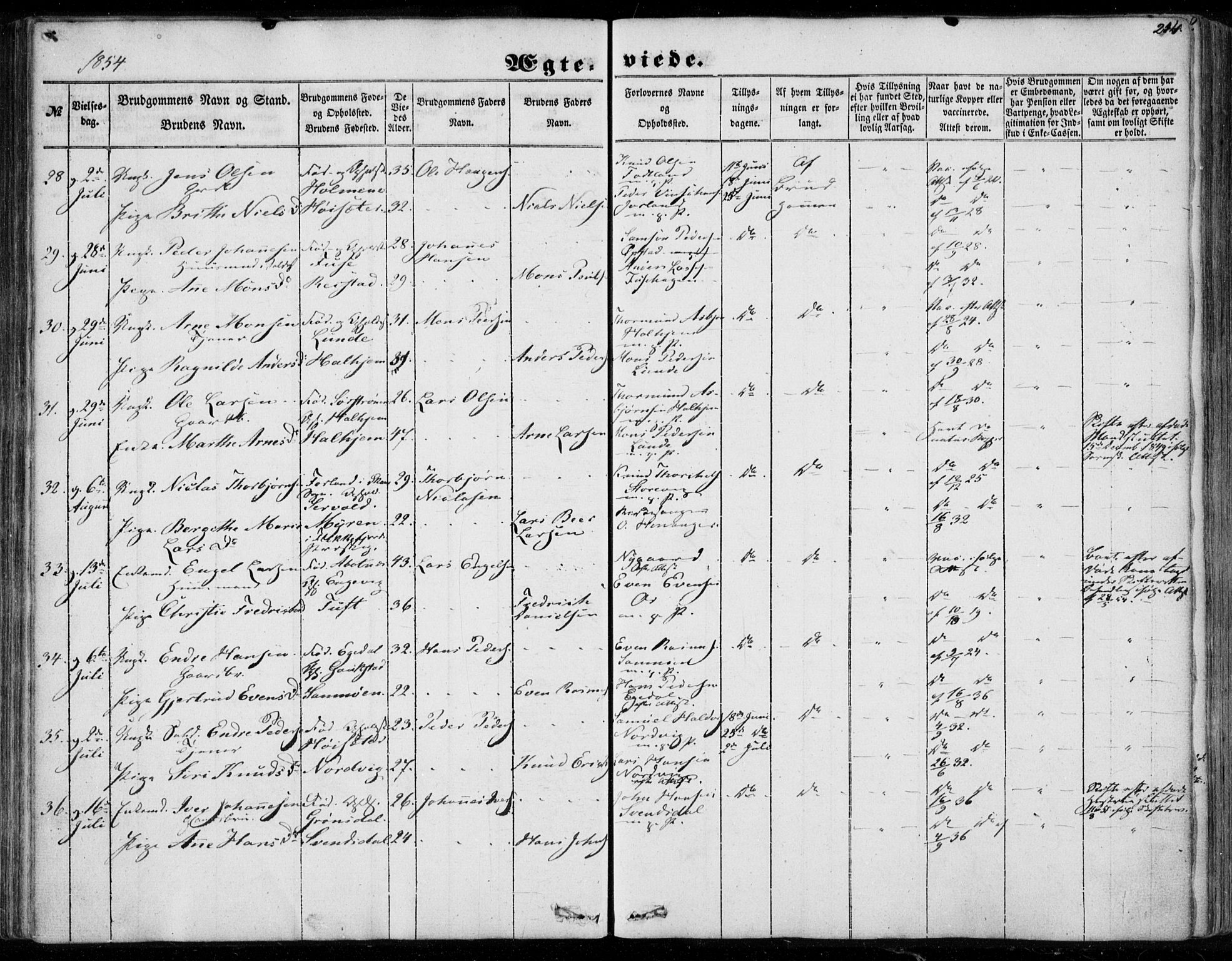 Os sokneprestembete, AV/SAB-A-99929: Parish register (official) no. A 16, 1851-1859, p. 214