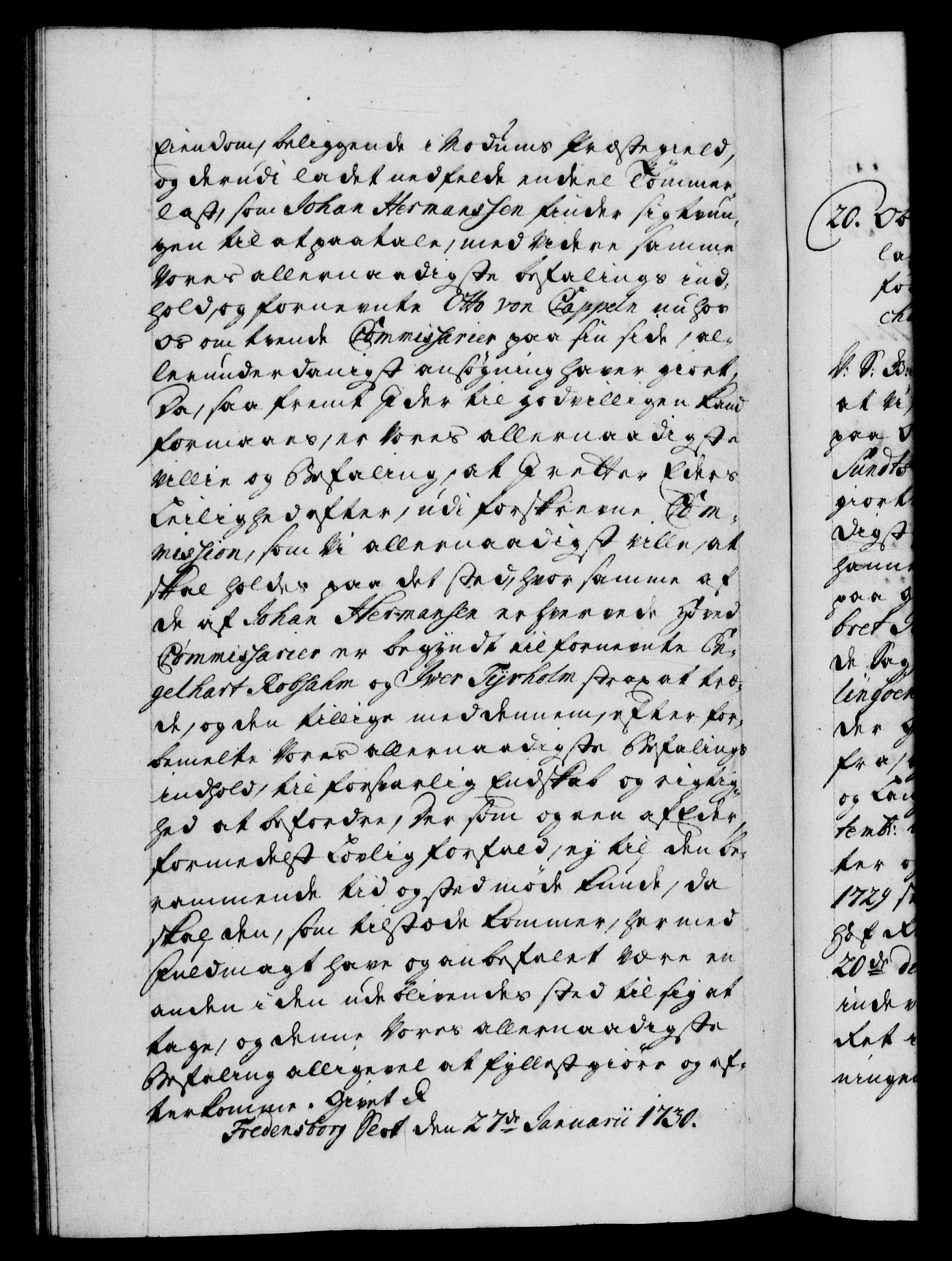 Danske Kanselli 1572-1799, AV/RA-EA-3023/F/Fc/Fca/Fcab/L0024: Norske tegnelser, 1728-1730, p. 527b