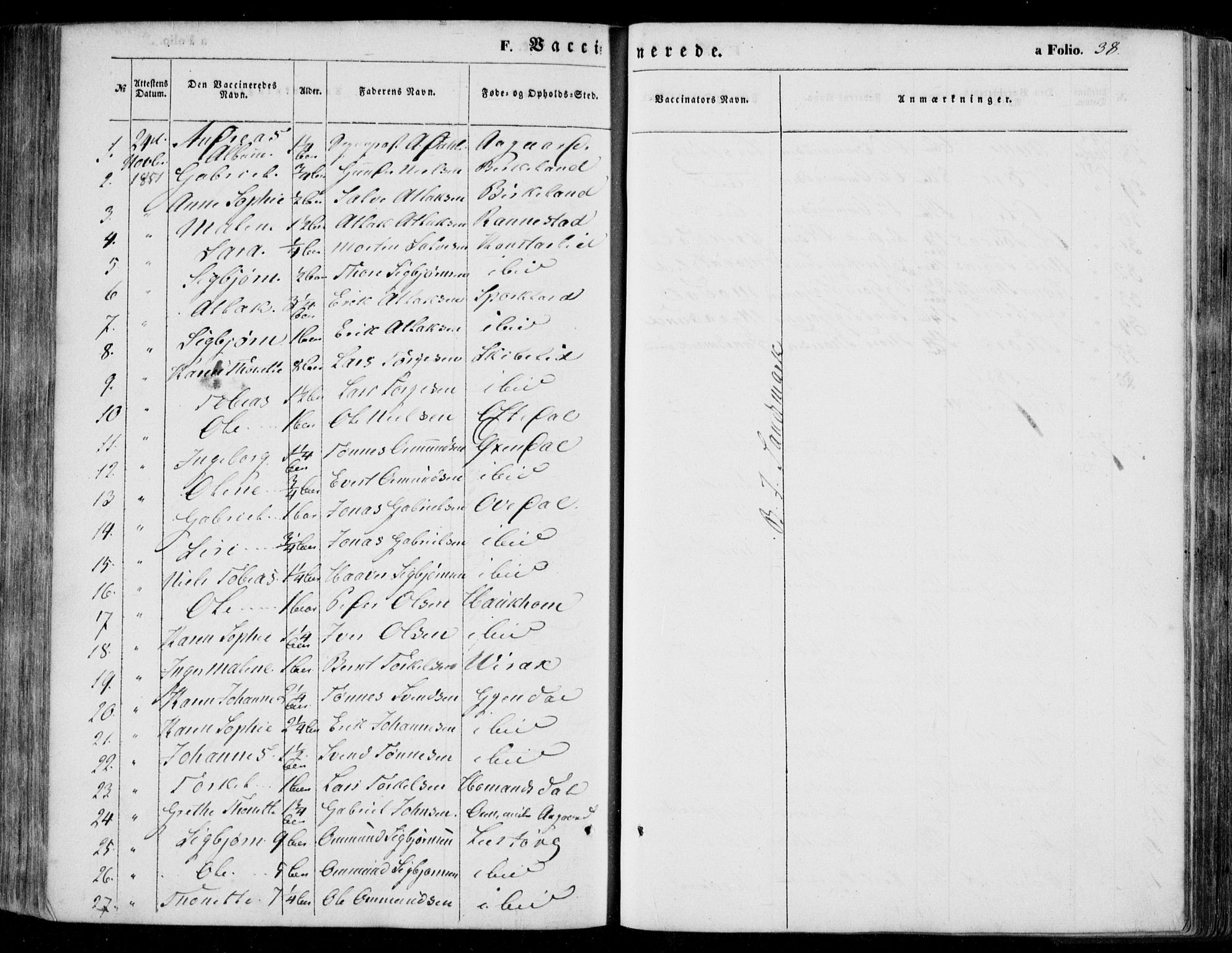 Bakke sokneprestkontor, AV/SAK-1111-0002/F/Fa/Faa/L0005: Parish register (official) no. A 5, 1847-1855, p. 38