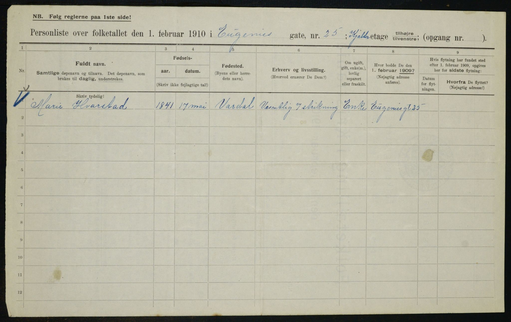 OBA, Municipal Census 1910 for Kristiania, 1910, p. 21506