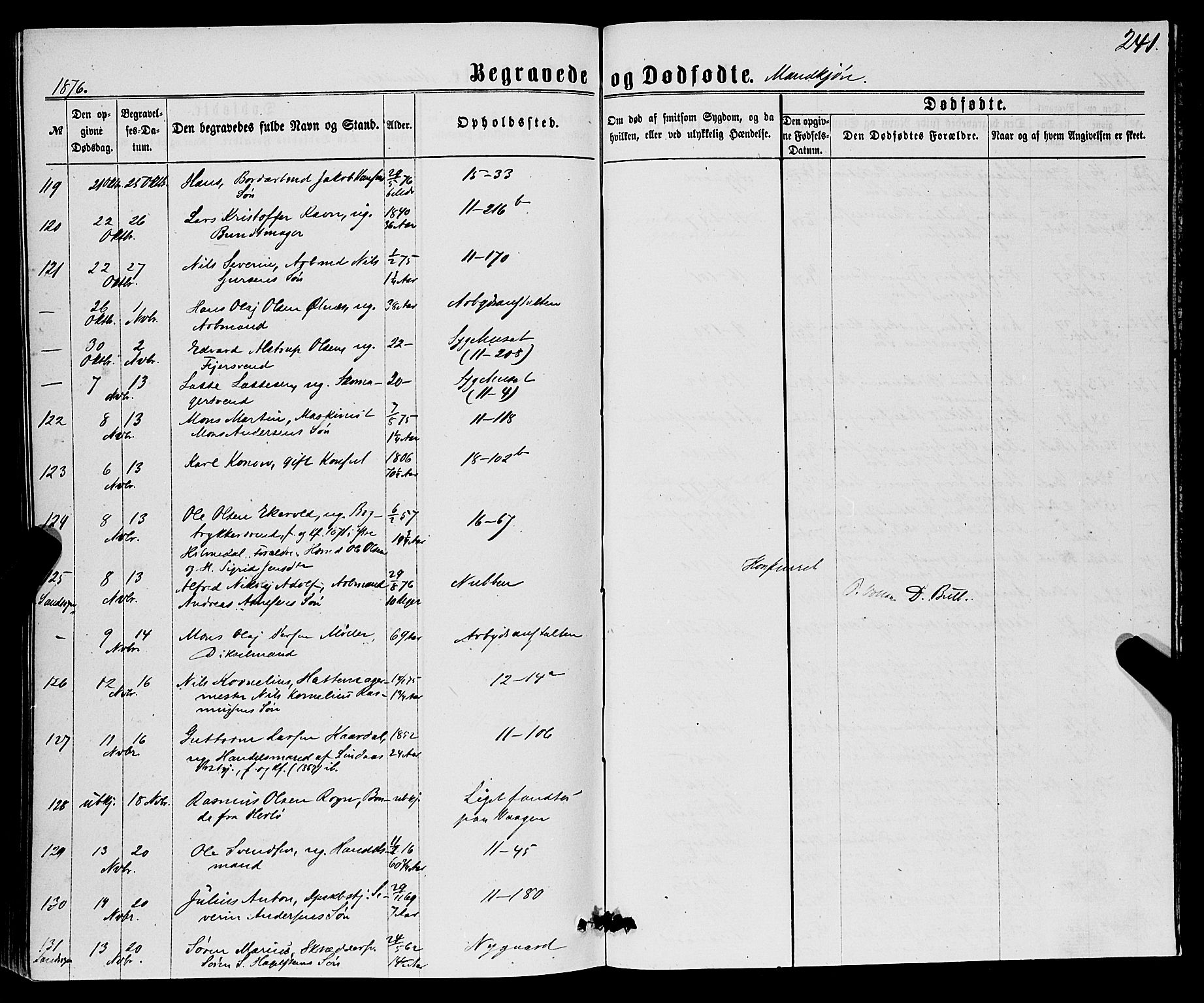 Domkirken sokneprestembete, SAB/A-74801/H/Haa/L0042: Parish register (official) no. E 3, 1863-1876, p. 241