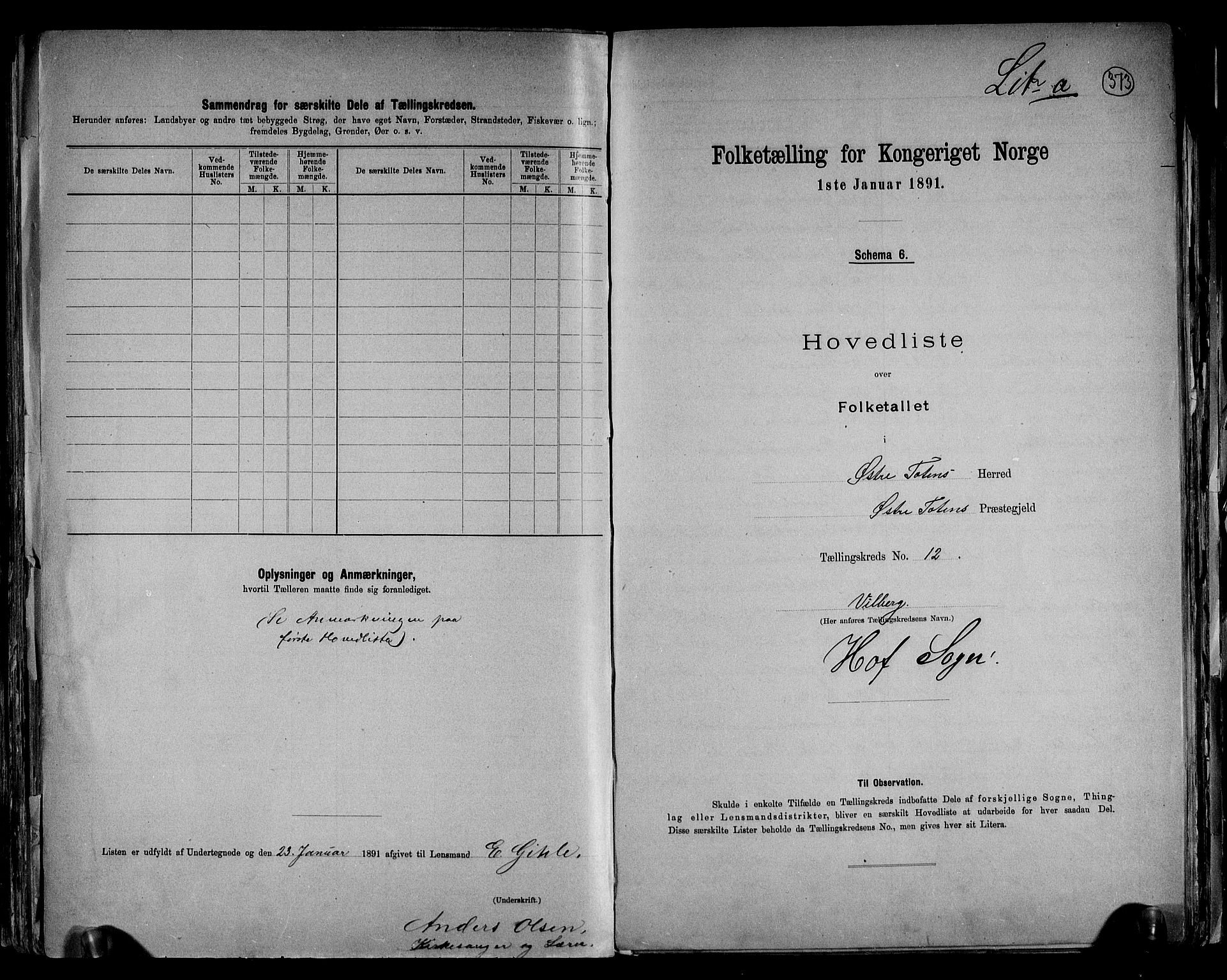 RA, 1891 census for 0528 Østre Toten, 1891, p. 36