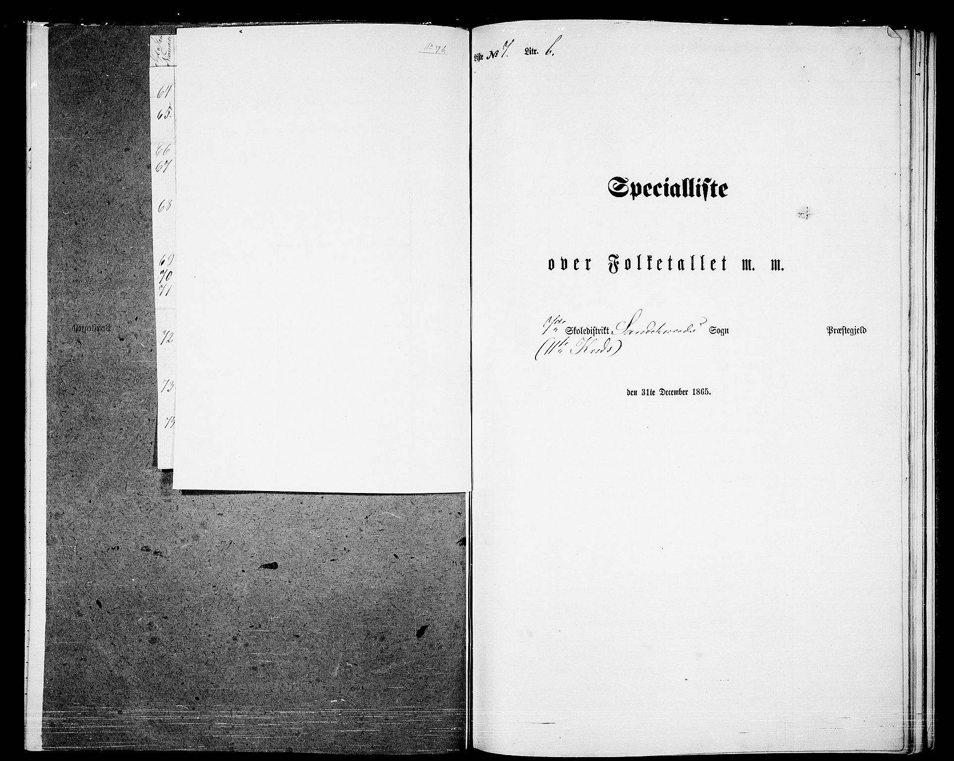 RA, 1865 census for Sandeherred/Sandeherred, 1865, p. 193