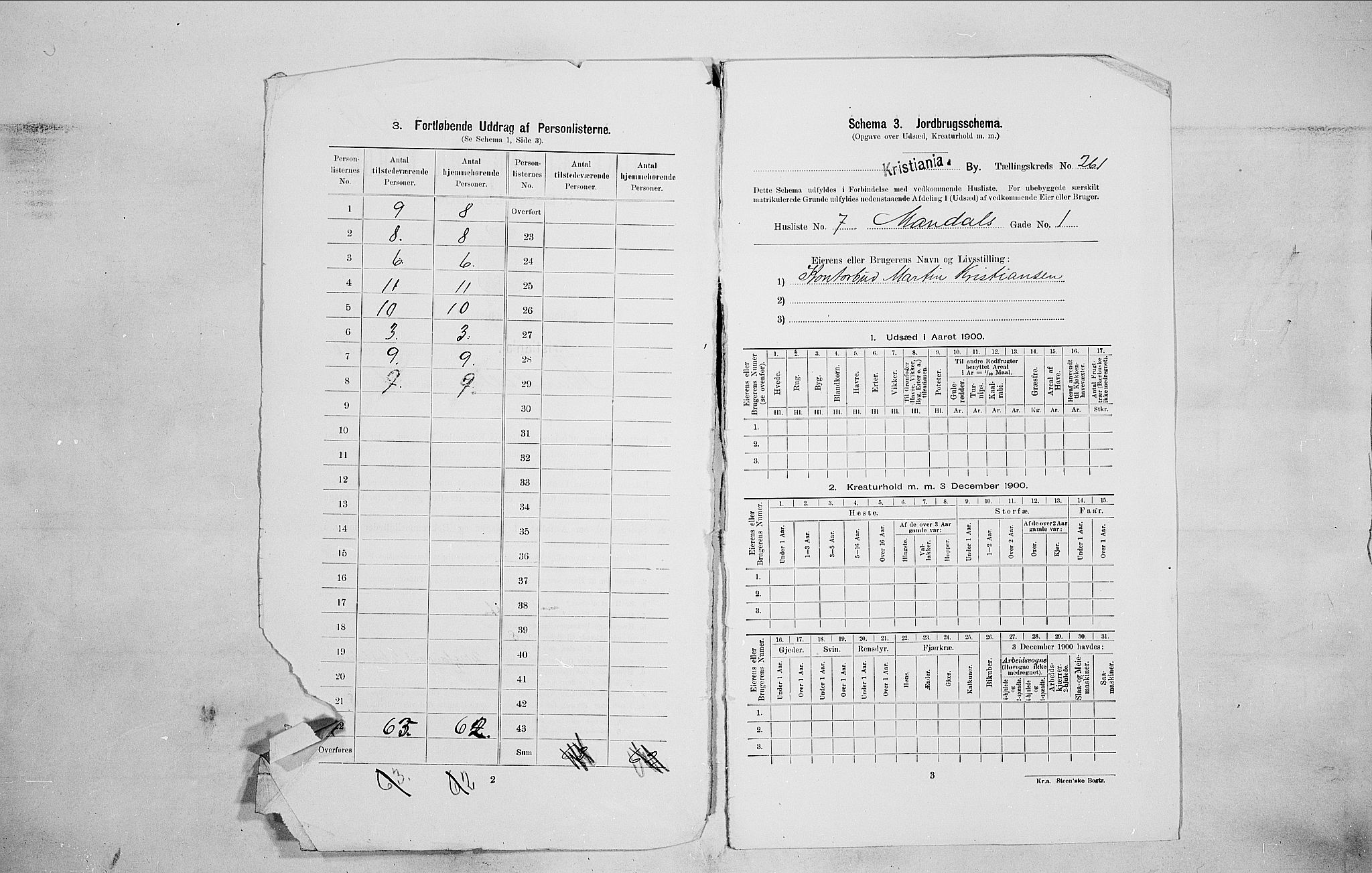 SAO, 1900 census for Kristiania, 1900, p. 54477