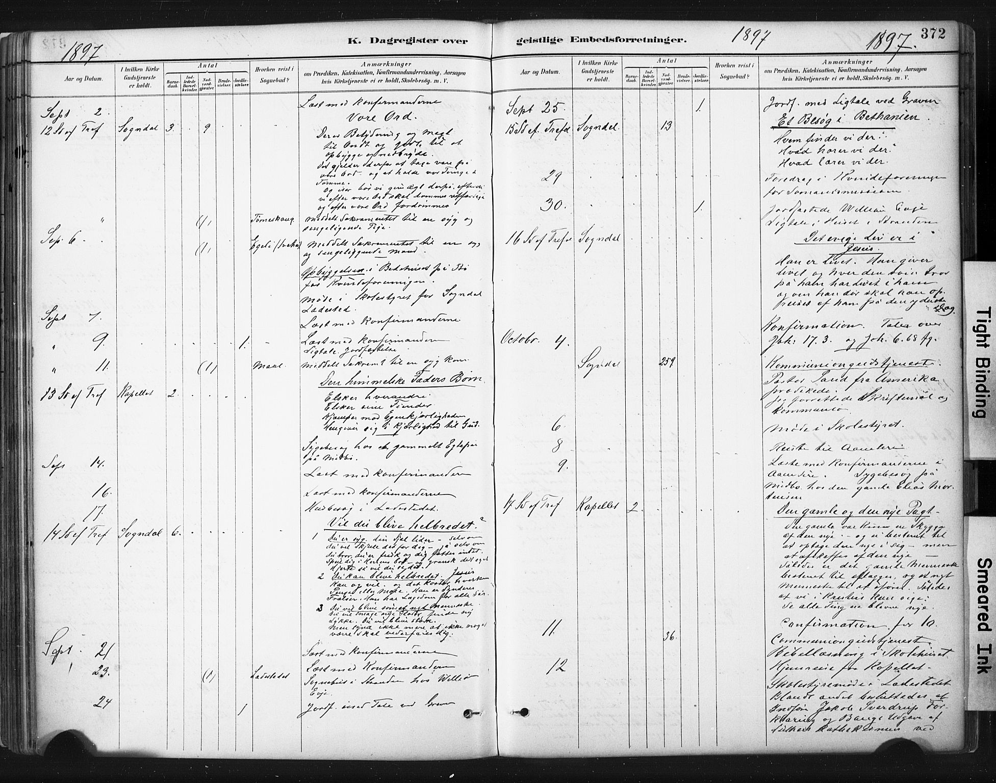 Sokndal sokneprestkontor, AV/SAST-A-101808: Parish register (official) no. A 11.2, 1887-1905, p. 372