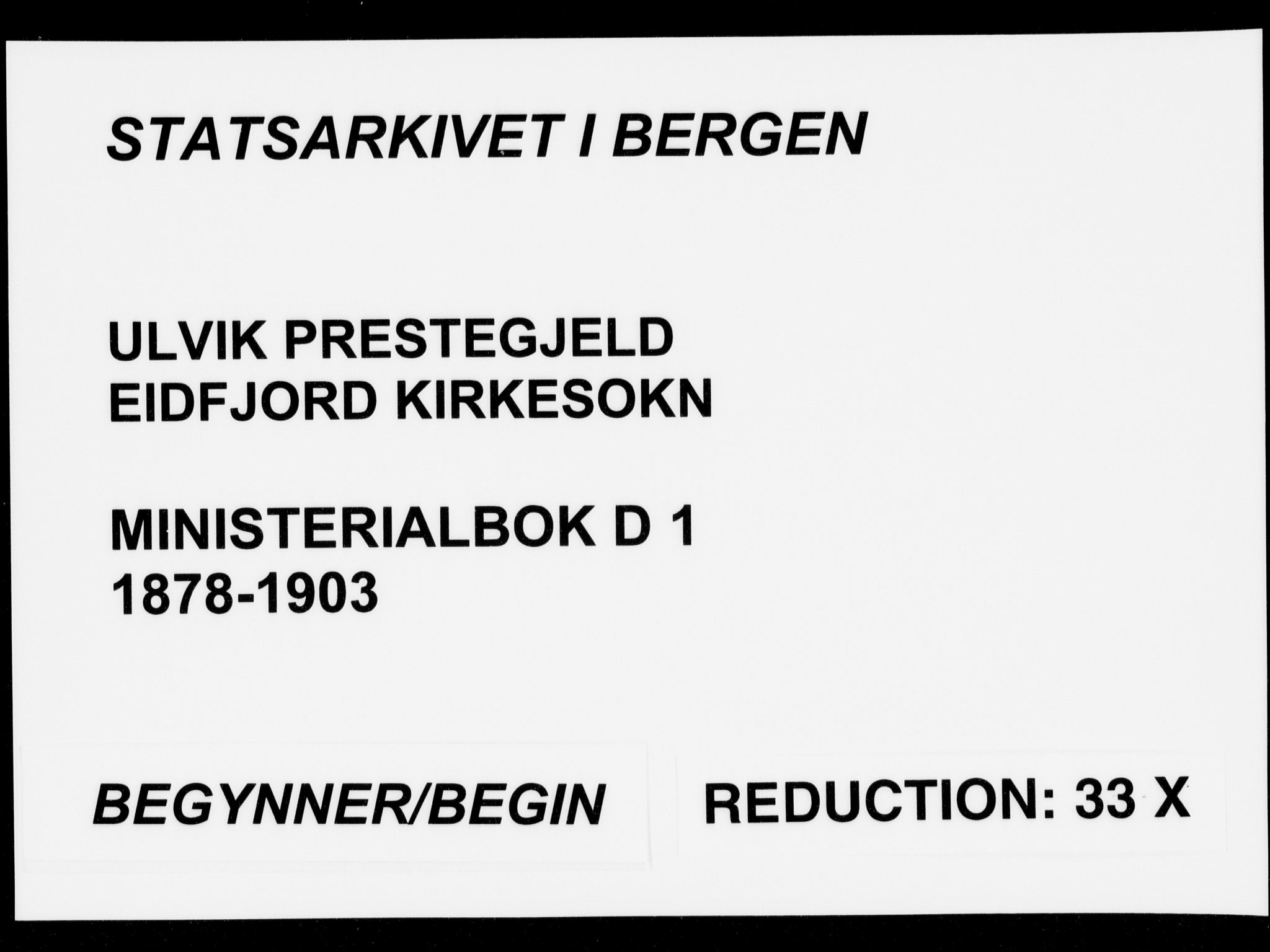Ulvik sokneprestembete, SAB/A-78801/H/Haa: Parish register (official) no. D  1, 1878-1903