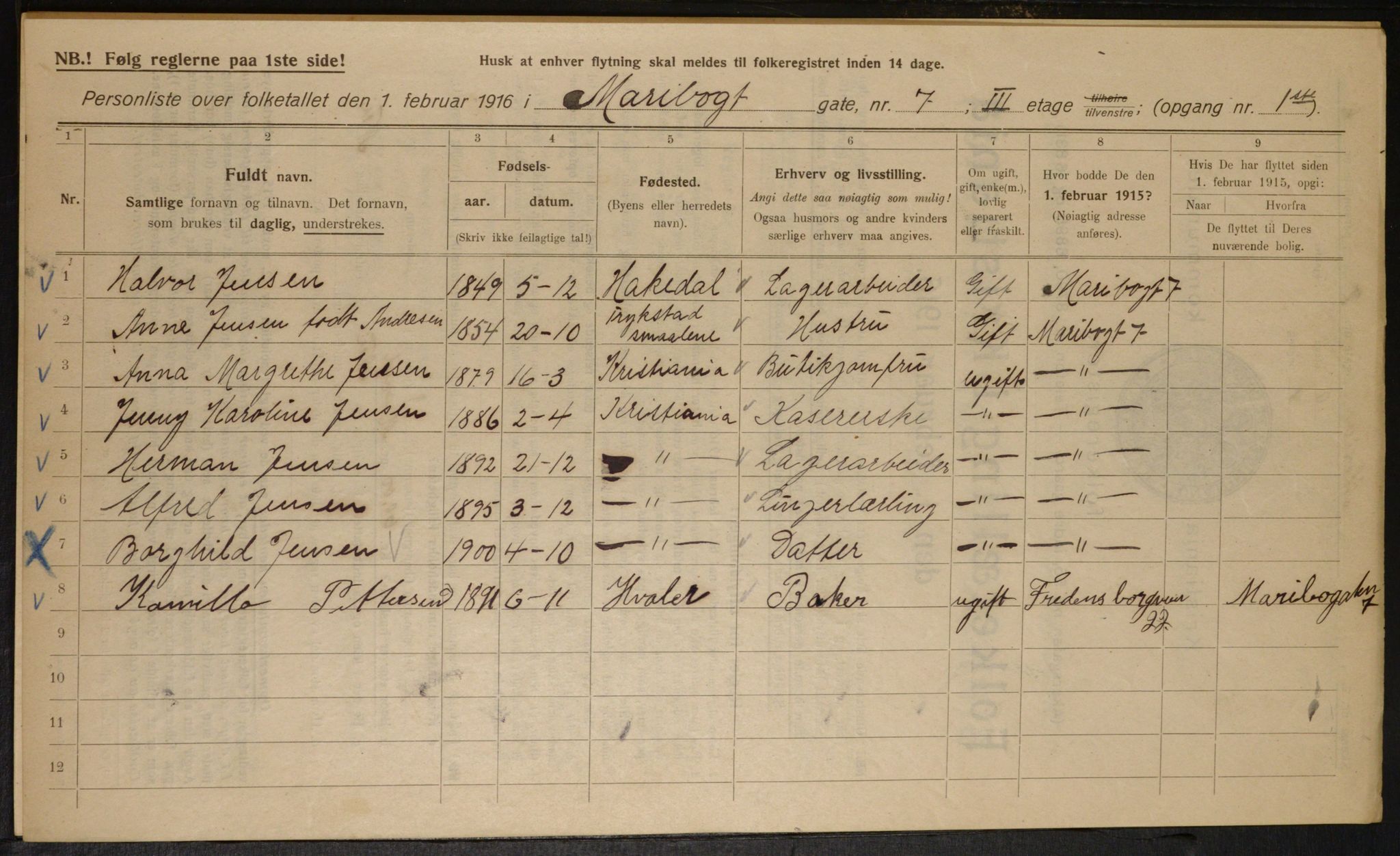 OBA, Municipal Census 1916 for Kristiania, 1916, p. 61842