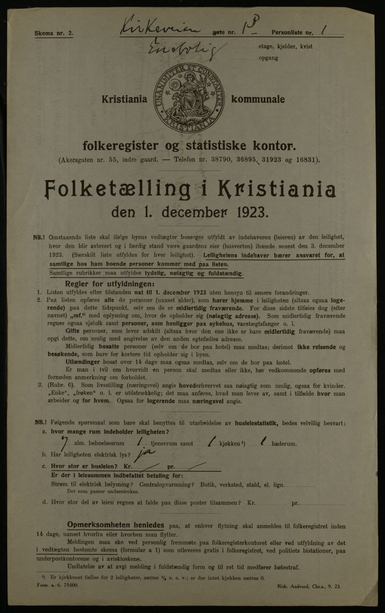 OBA, Municipal Census 1923 for Kristiania, 1923, p. 56606