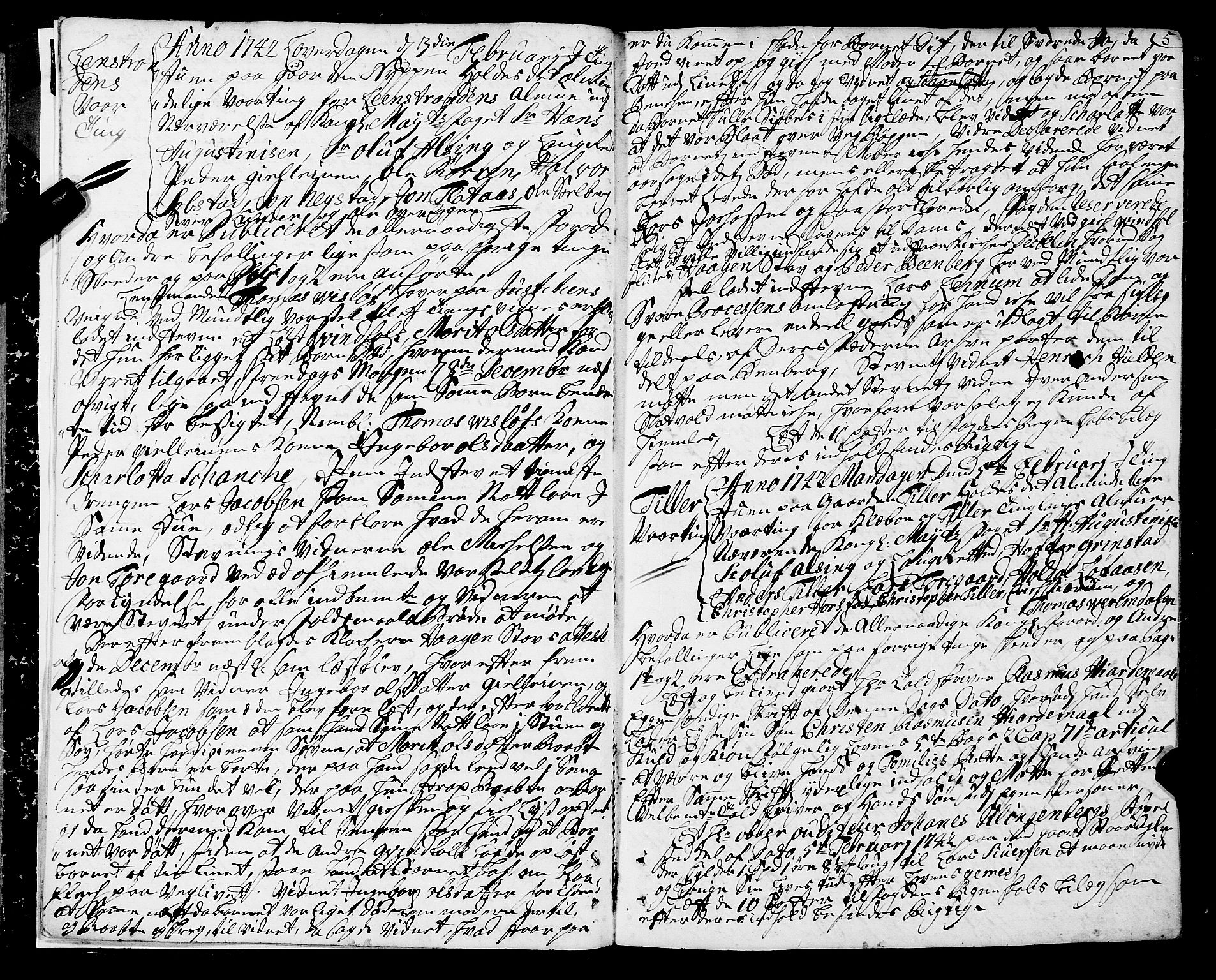 Strinda og Selbu sorenskriveri, AV/SAT-A-0015/1/1A/L0010: Tingbok 9, 1742-1747, p. 4b-5a