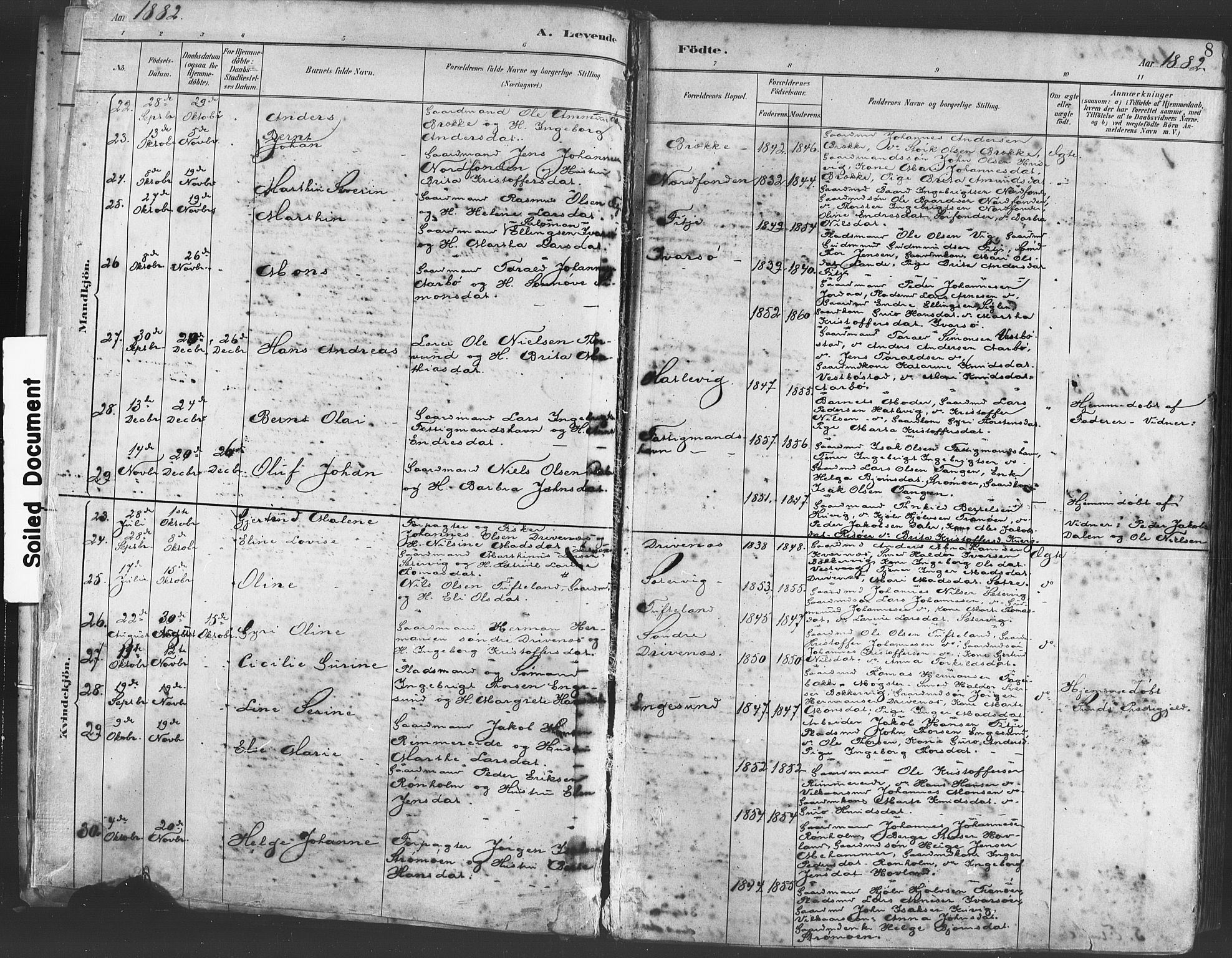 Fitjar sokneprestembete, AV/SAB-A-99926: Parish register (official) no. A 2, 1882-1899, p. 8