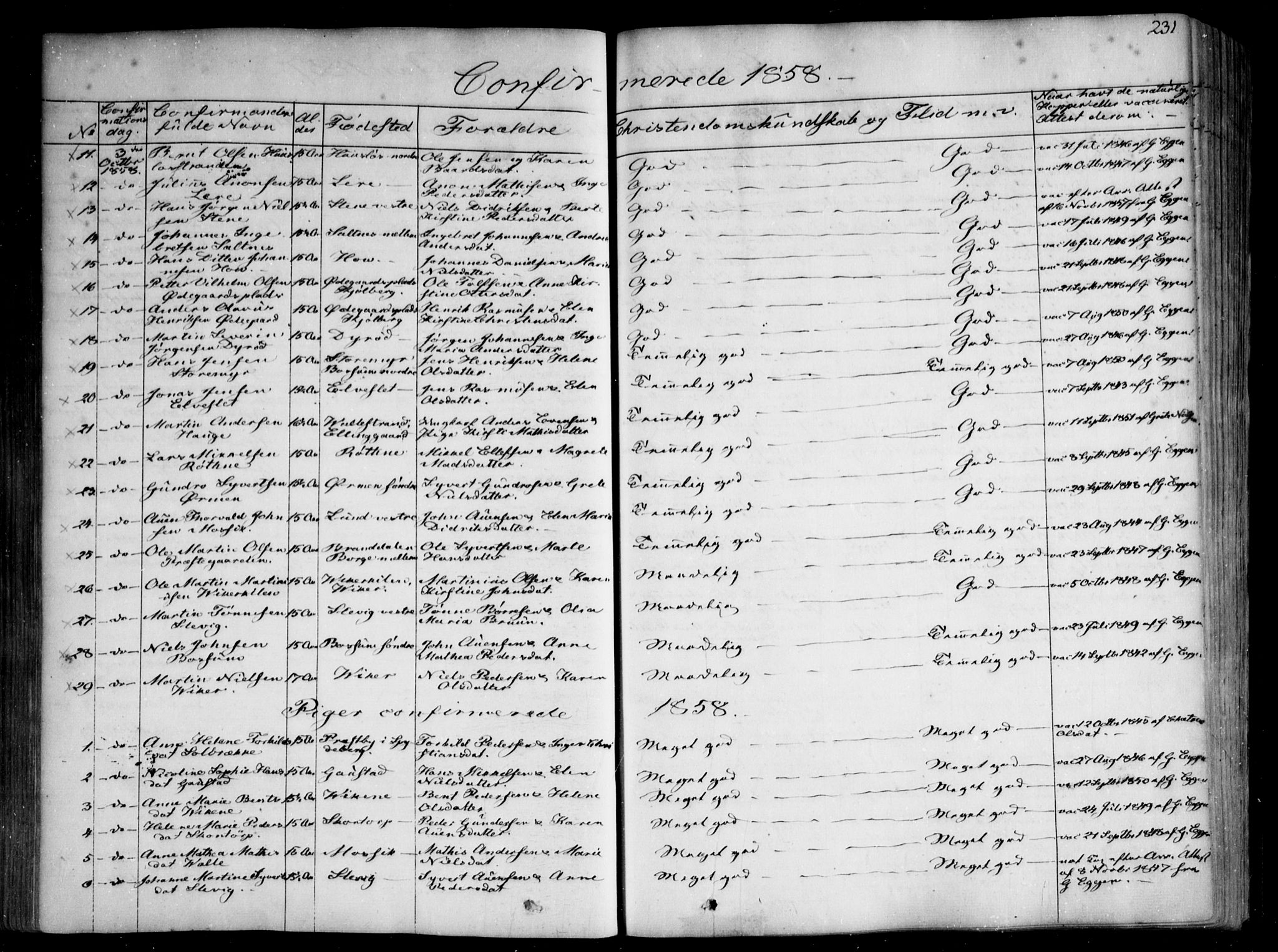 Onsøy prestekontor Kirkebøker, AV/SAO-A-10914/F/Fa/L0003: Parish register (official) no. I 3, 1841-1860, p. 231