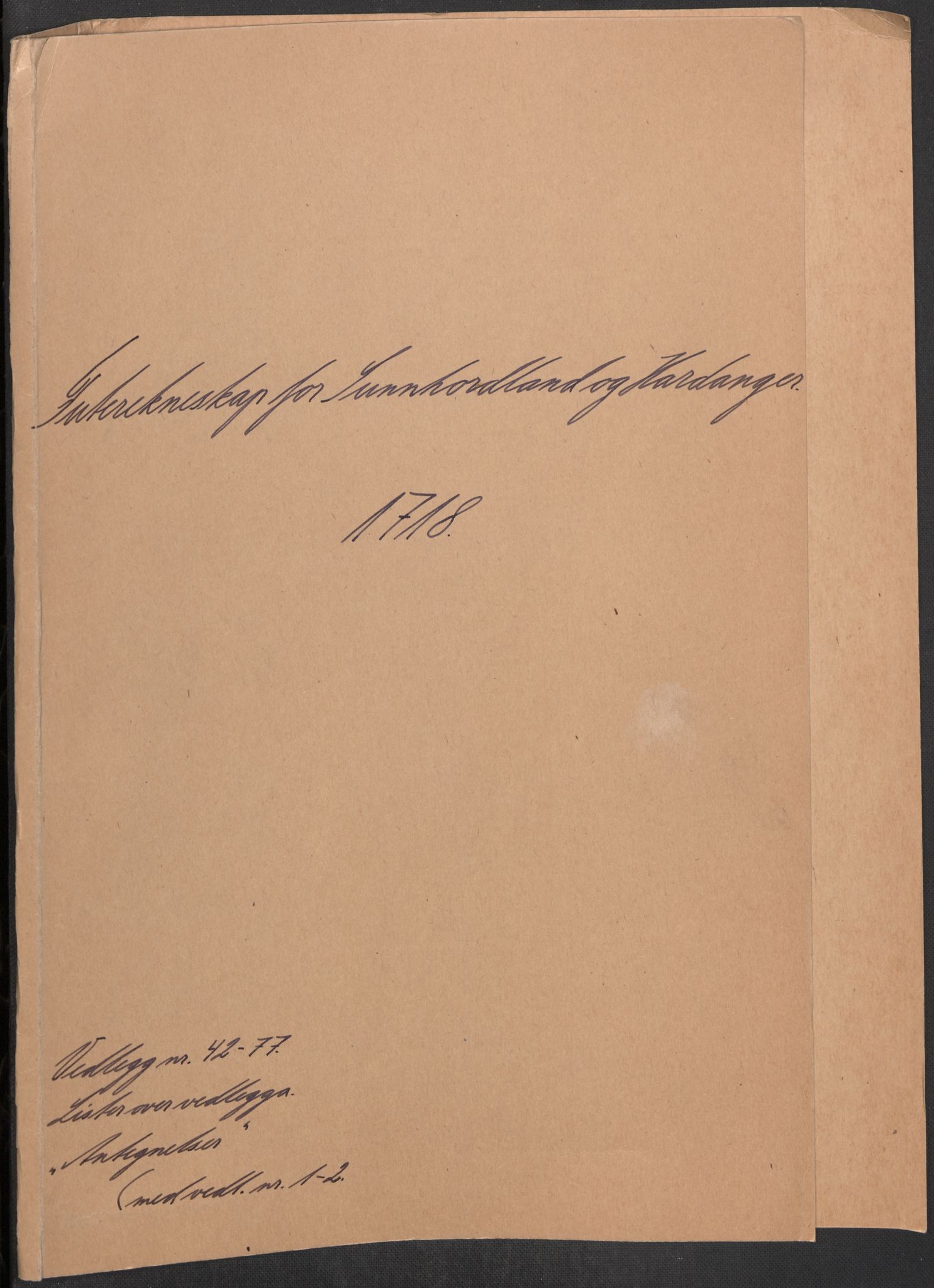 Rentekammeret inntil 1814, Reviderte regnskaper, Fogderegnskap, RA/EA-4092/R48/L2996: Fogderegnskap Sunnhordland og Hardanger, 1718, p. 2