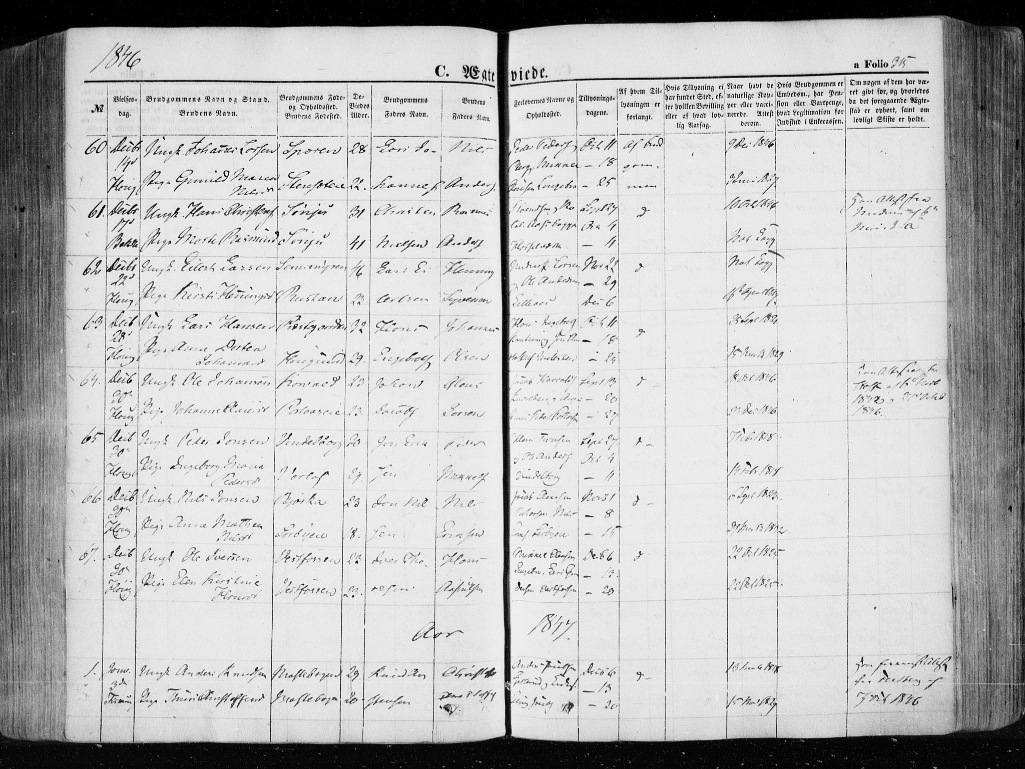 Eiker kirkebøker, SAKO/A-4/F/Fa/L0014: Parish register (official) no. I 14, 1846-1854, p. 315