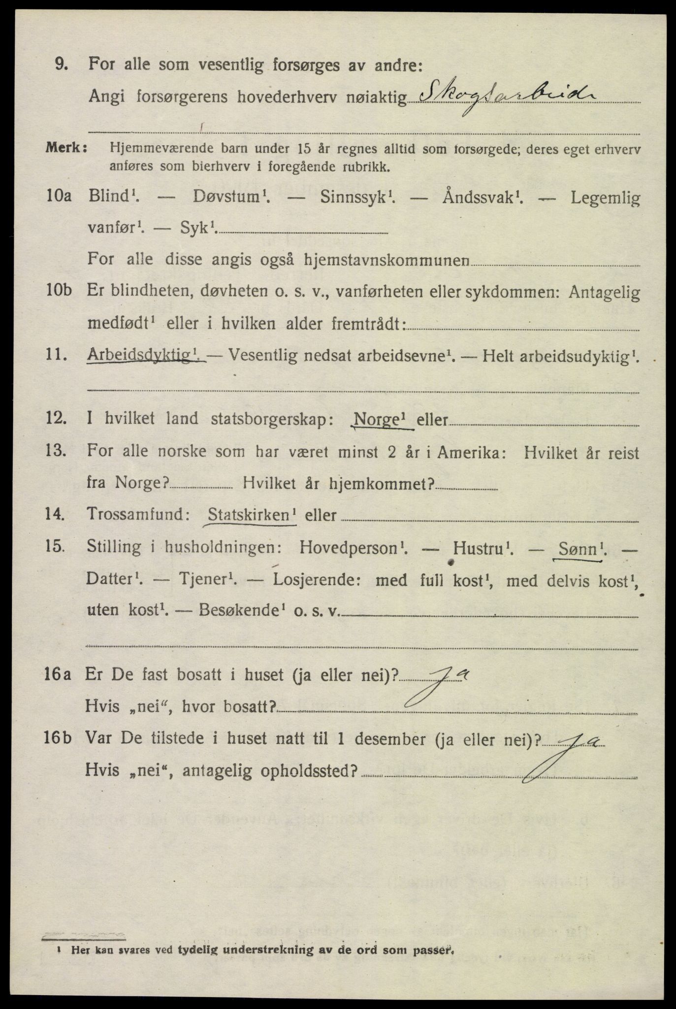 SAK, 1920 census for Åmli, 1920, p. 3172