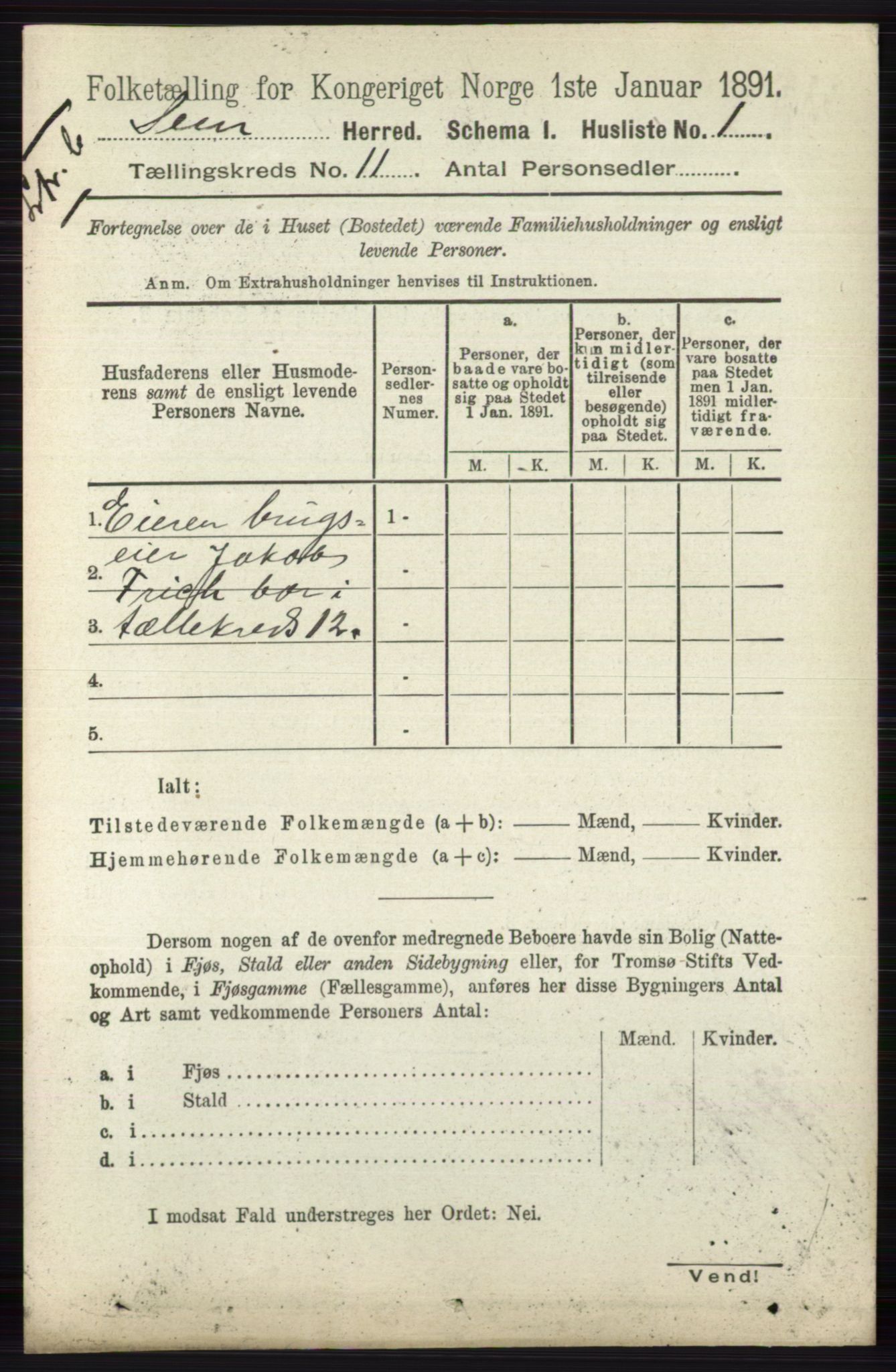 RA, 1891 census for 0721 Sem, 1891, p. 5316