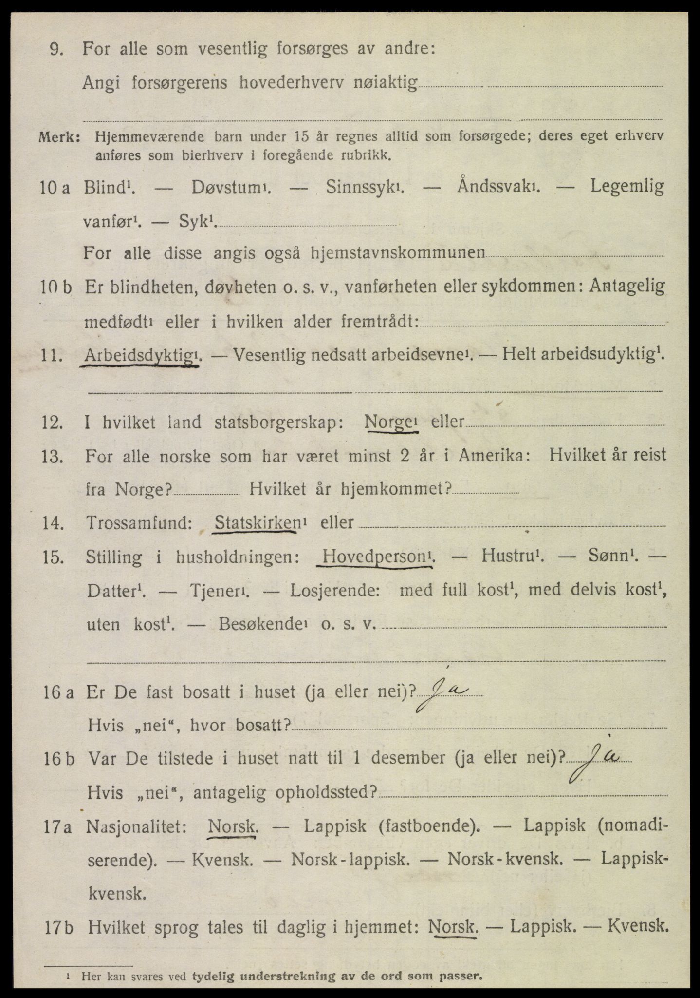 SAT, 1920 census for Foldereid, 1920, p. 1175