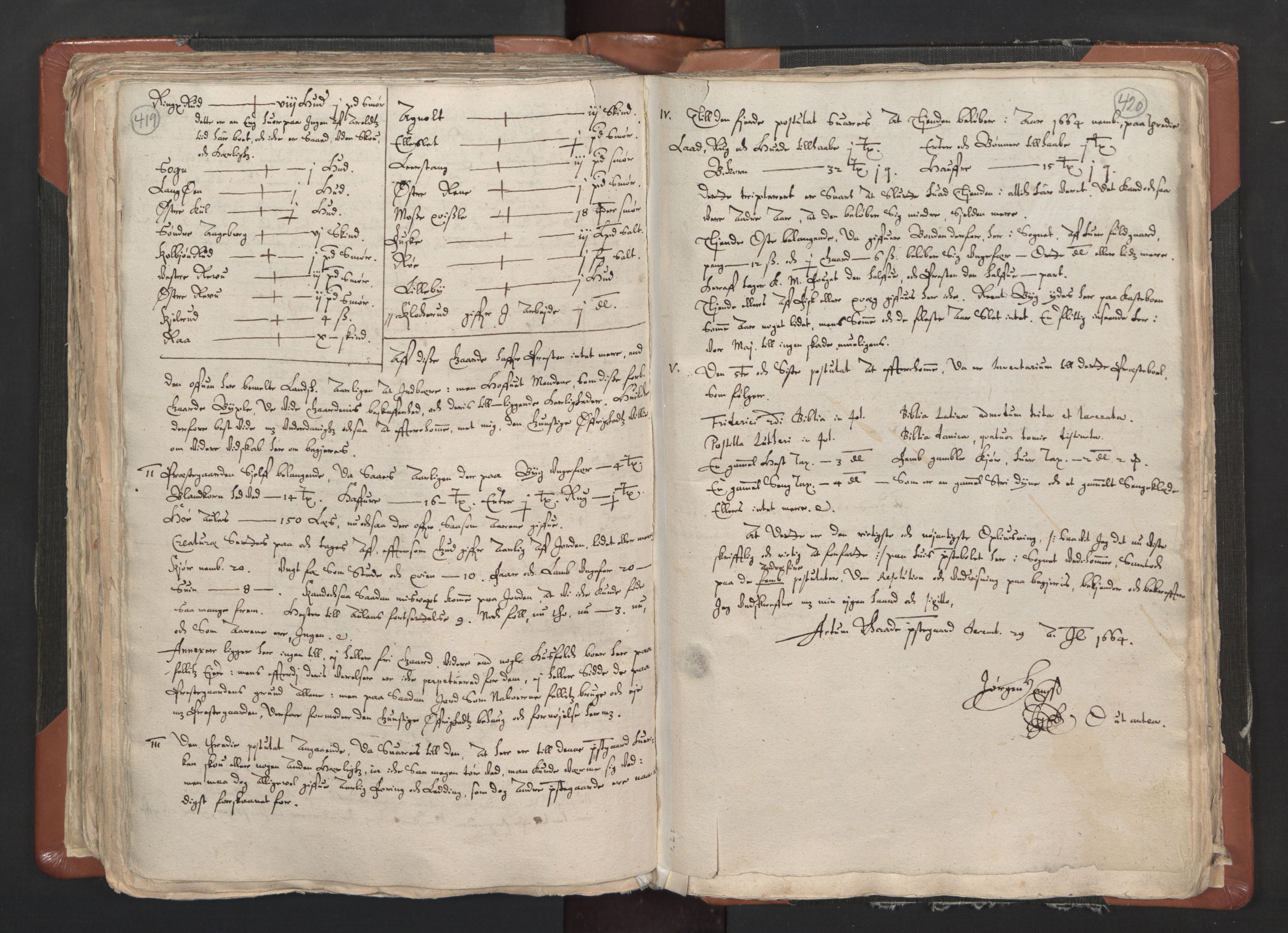 RA, Vicar's Census 1664-1666, no. 1: Nedre Borgesyssel deanery, 1664-1666, p. 419-420