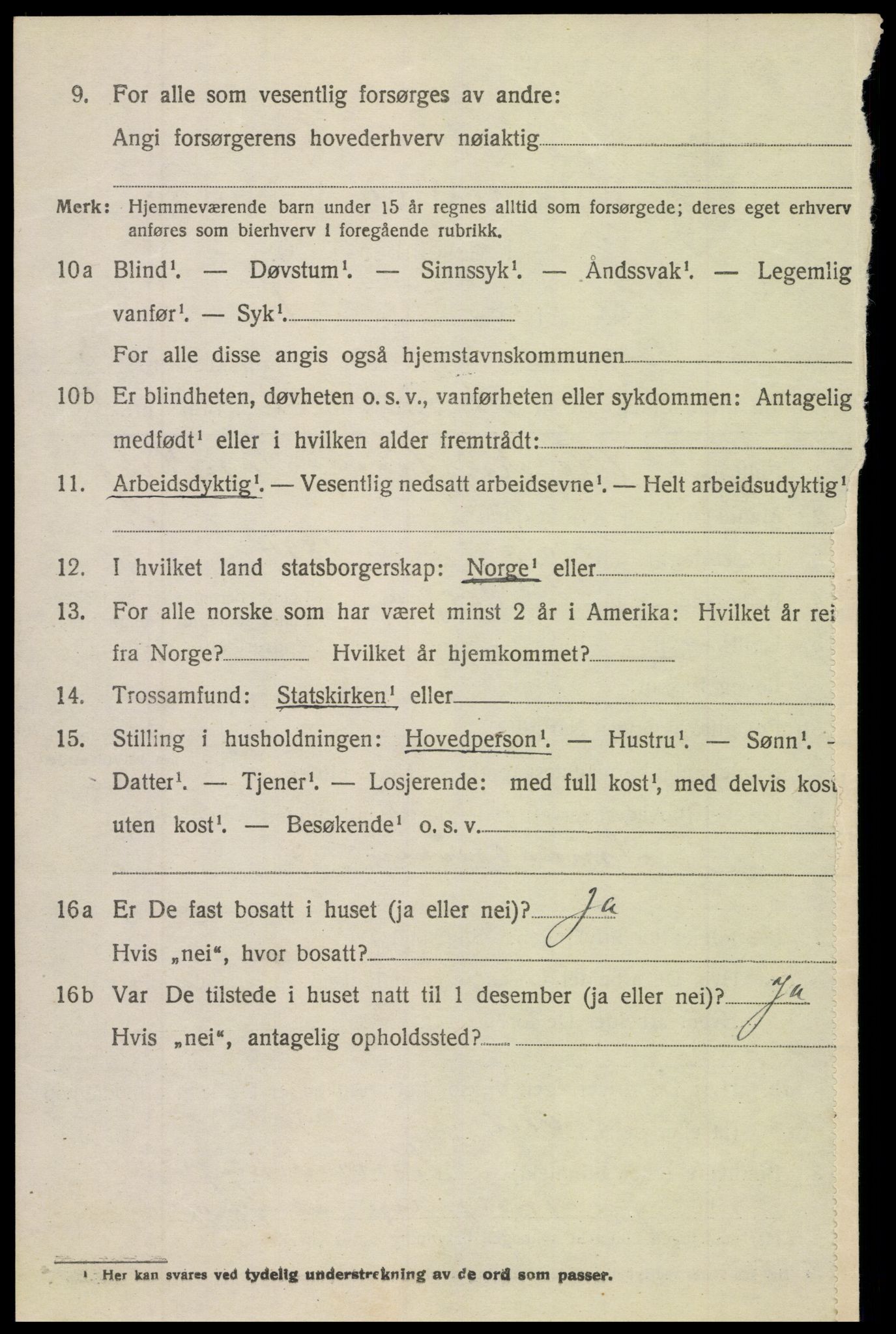 SAH, 1920 census for Torpa, 1920, p. 4962