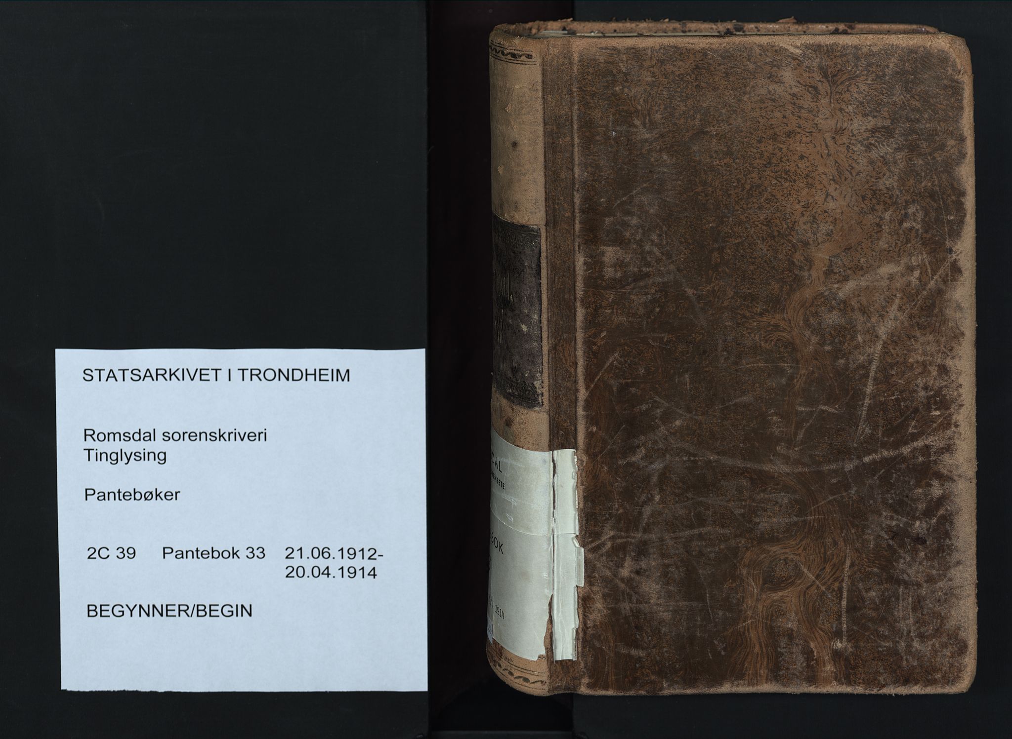 Romsdal sorenskriveri, AV/SAT-A-4149/1/2/2C/L0039: Mortgage book no. 33, 1912-1914