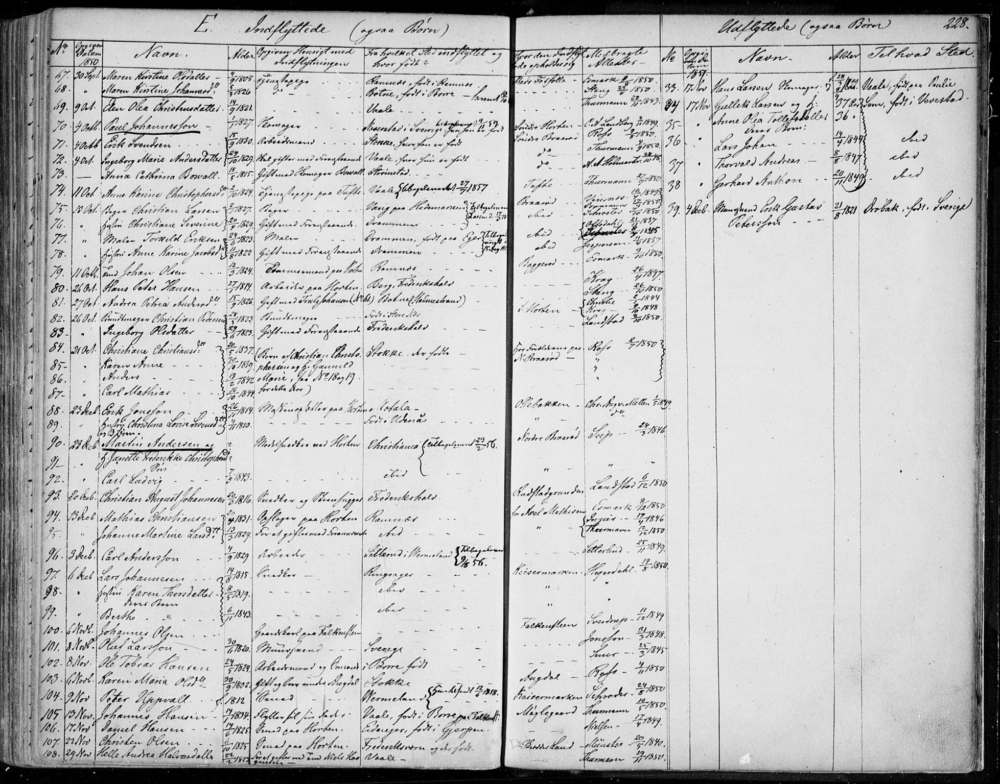 Borre kirkebøker, AV/SAKO-A-338/F/Fa/L0005: Parish register (official) no. I 5, 1845-1851, p. 228