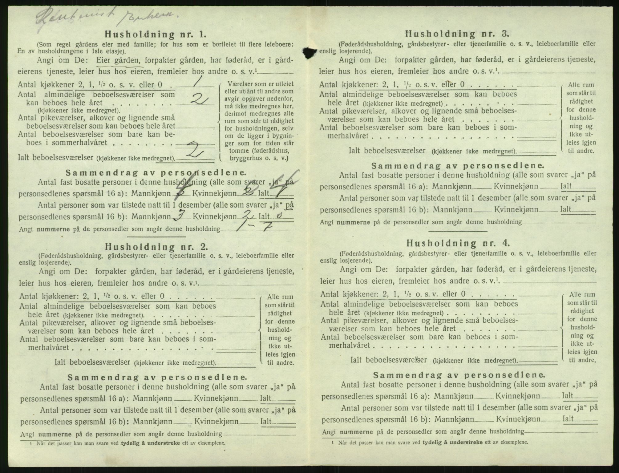 SAK, 1920 census for Gjerstad, 1920, p. 888