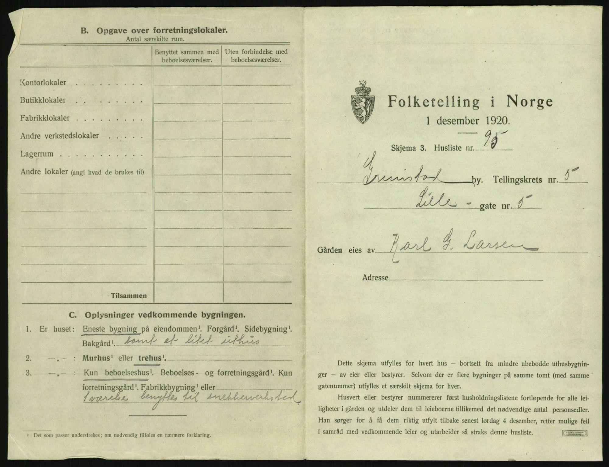 SAK, 1920 census for Grimstad, 1920, p. 967