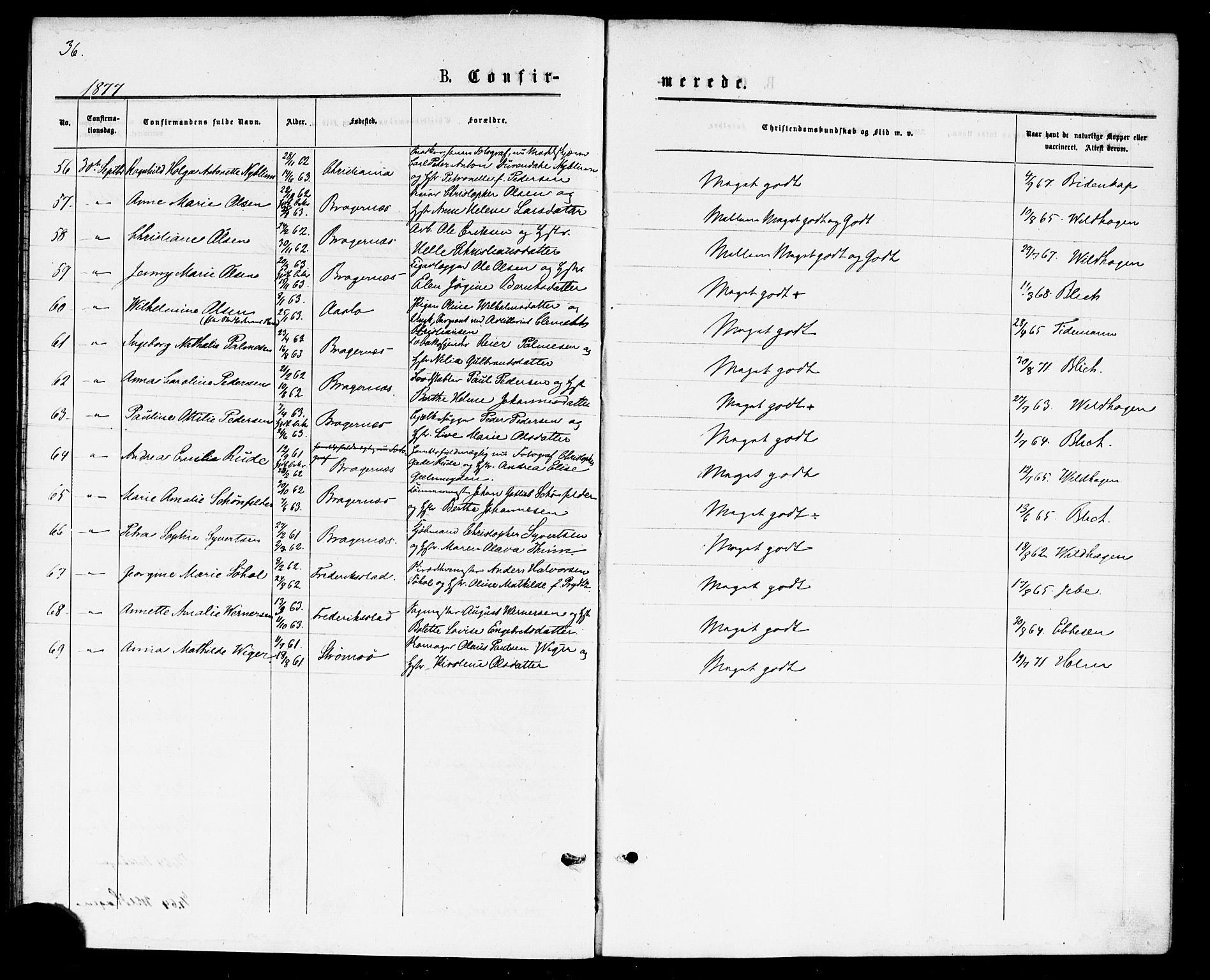 Bragernes kirkebøker, AV/SAKO-A-6/F/Fc/L0004: Parish register (official) no. III 4, 1875-1877, p. 36