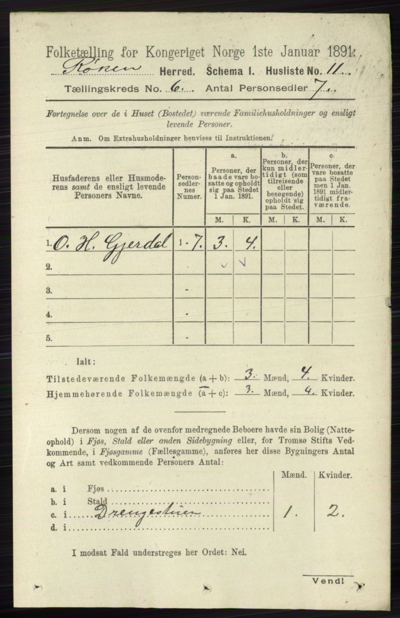 RA, 1891 census for 0627 Røyken, 1891, p. 3553