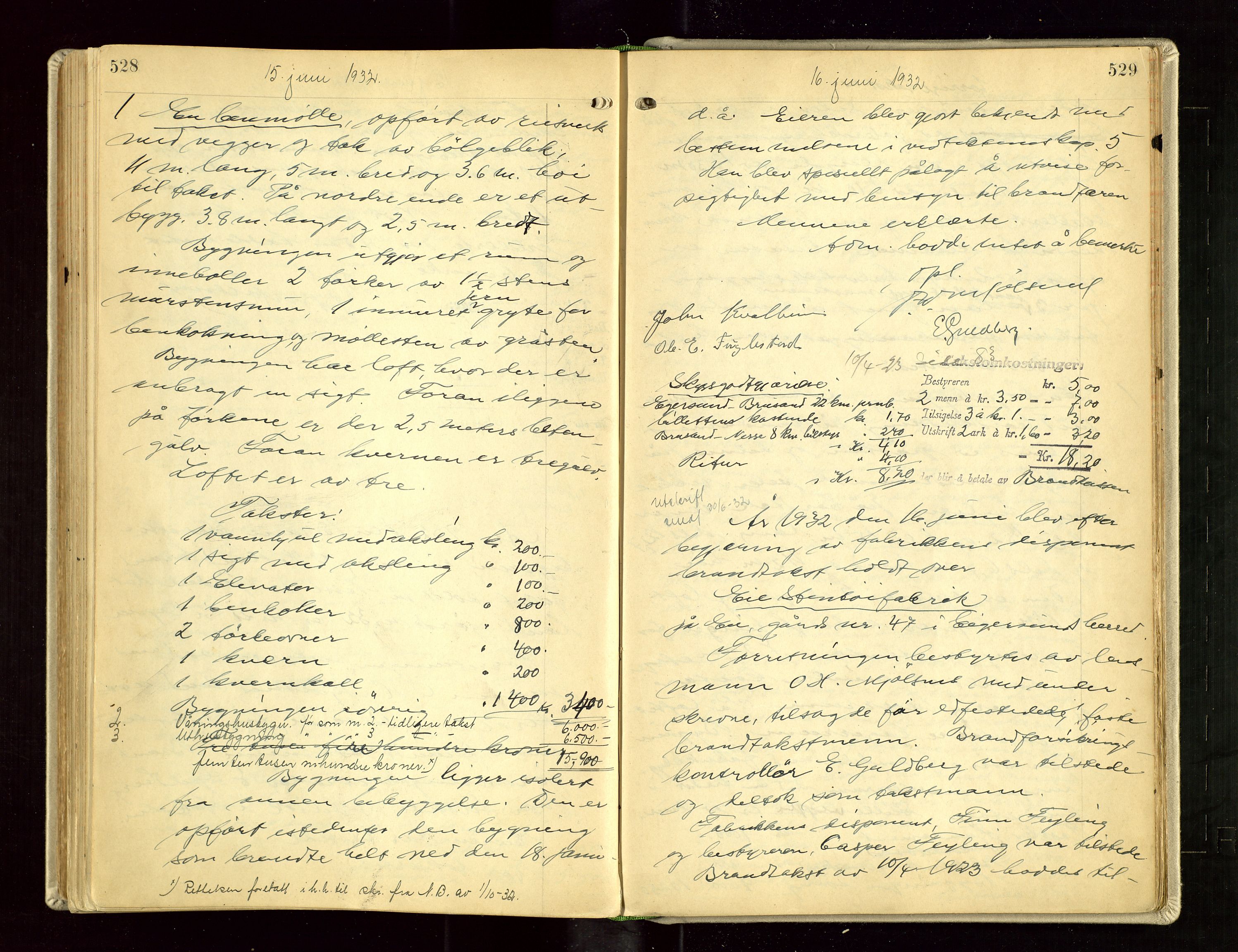 Eigersund lensmannskontor, AV/SAST-A-100171/Goa/L0005: "Branntakstprotokoll", 1921-1936, p. 528-529