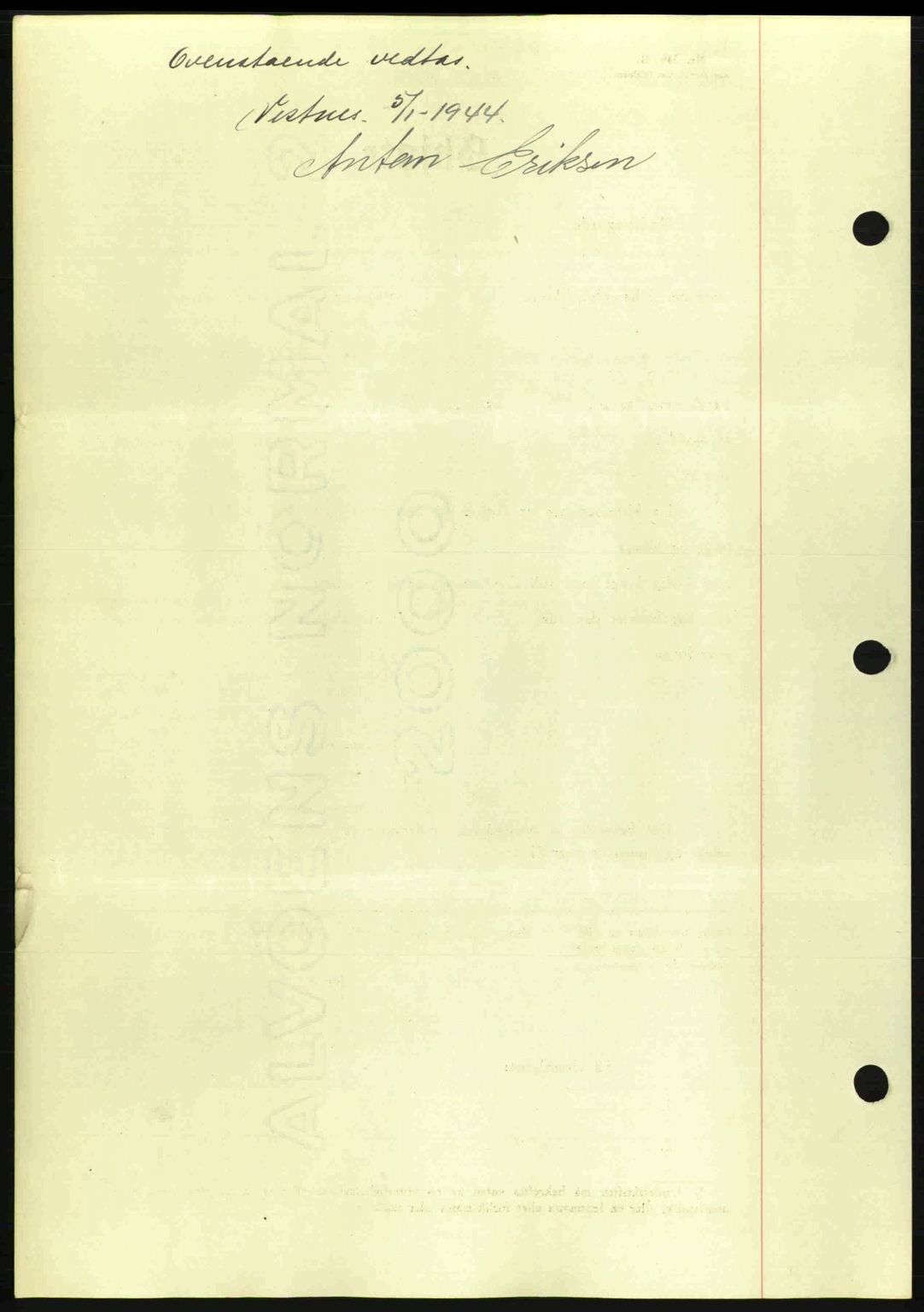 Romsdal sorenskriveri, AV/SAT-A-4149/1/2/2C: Mortgage book no. A15, 1943-1944, Diary no: : 27/1944