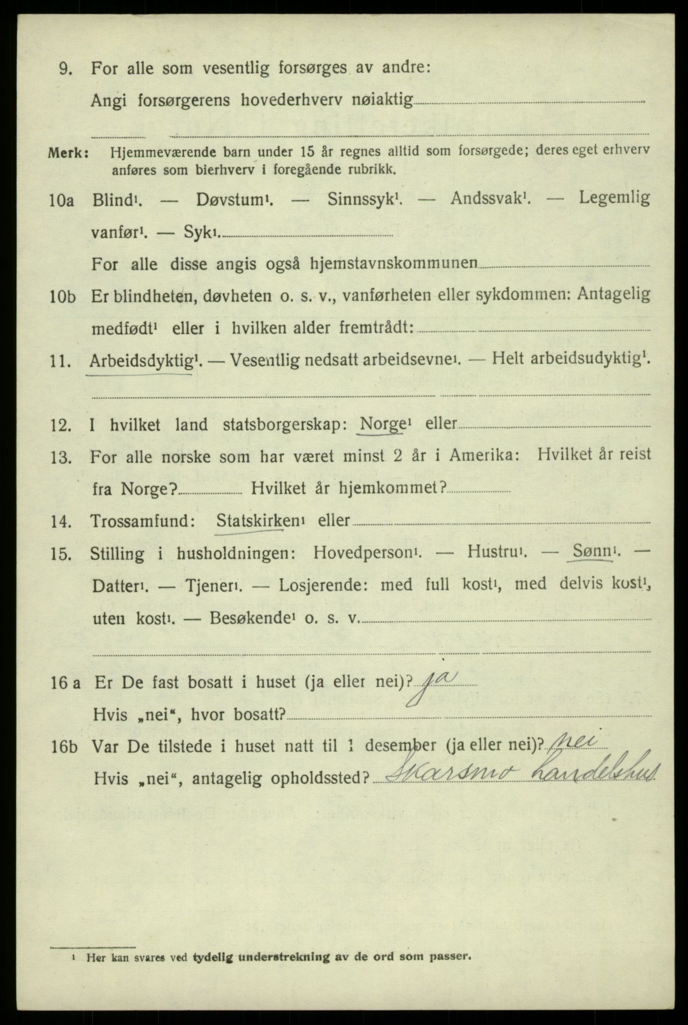 SAB, 1920 census for Odda, 1920, p. 1766