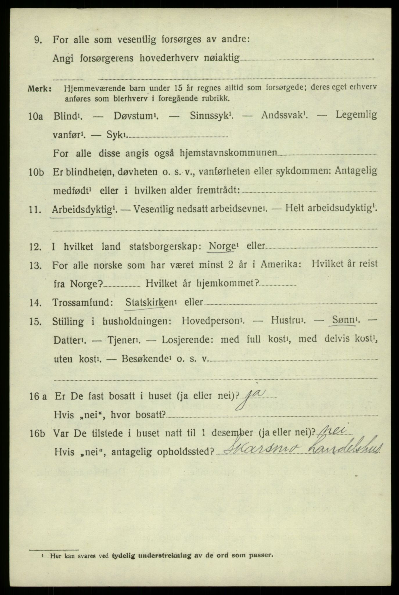 SAB, 1920 census for Odda, 1920, p. 1766